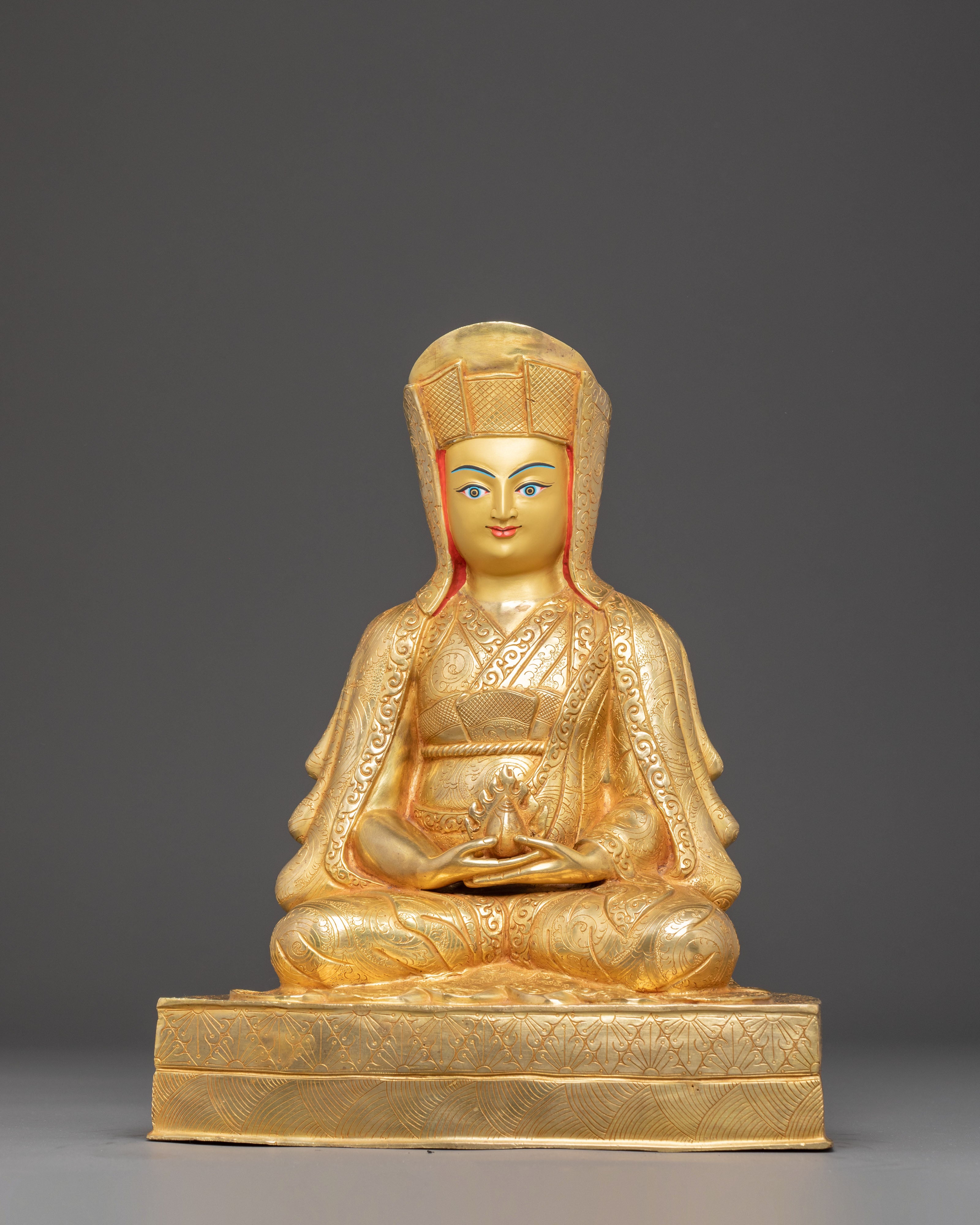 Kagyu Masters Statue Set | Marpha, Milarepa, & Gampopa Copper Sculptures