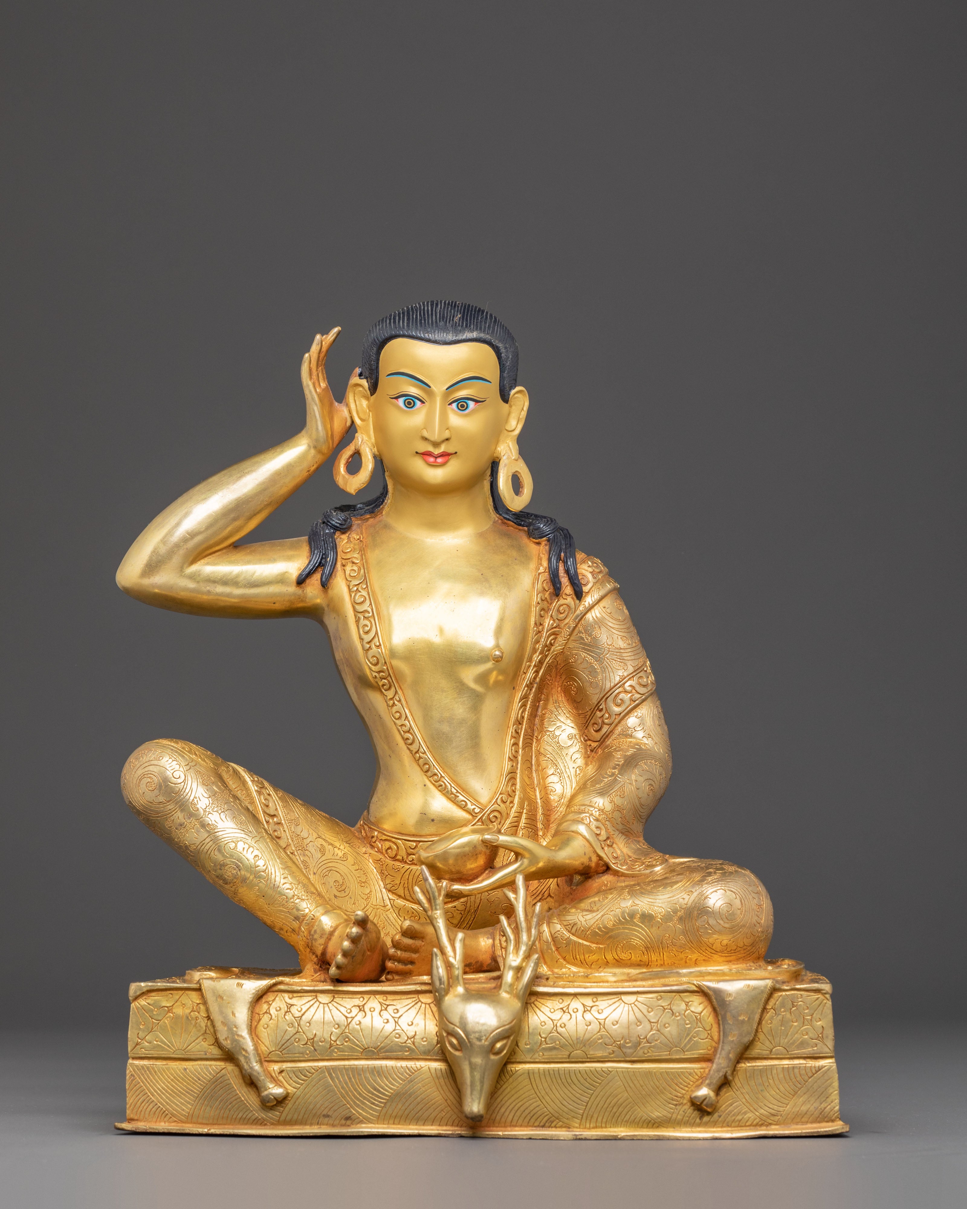 Kagyu Masters Statue Set | Marpha, Milarepa, & Gampopa Copper Sculptures