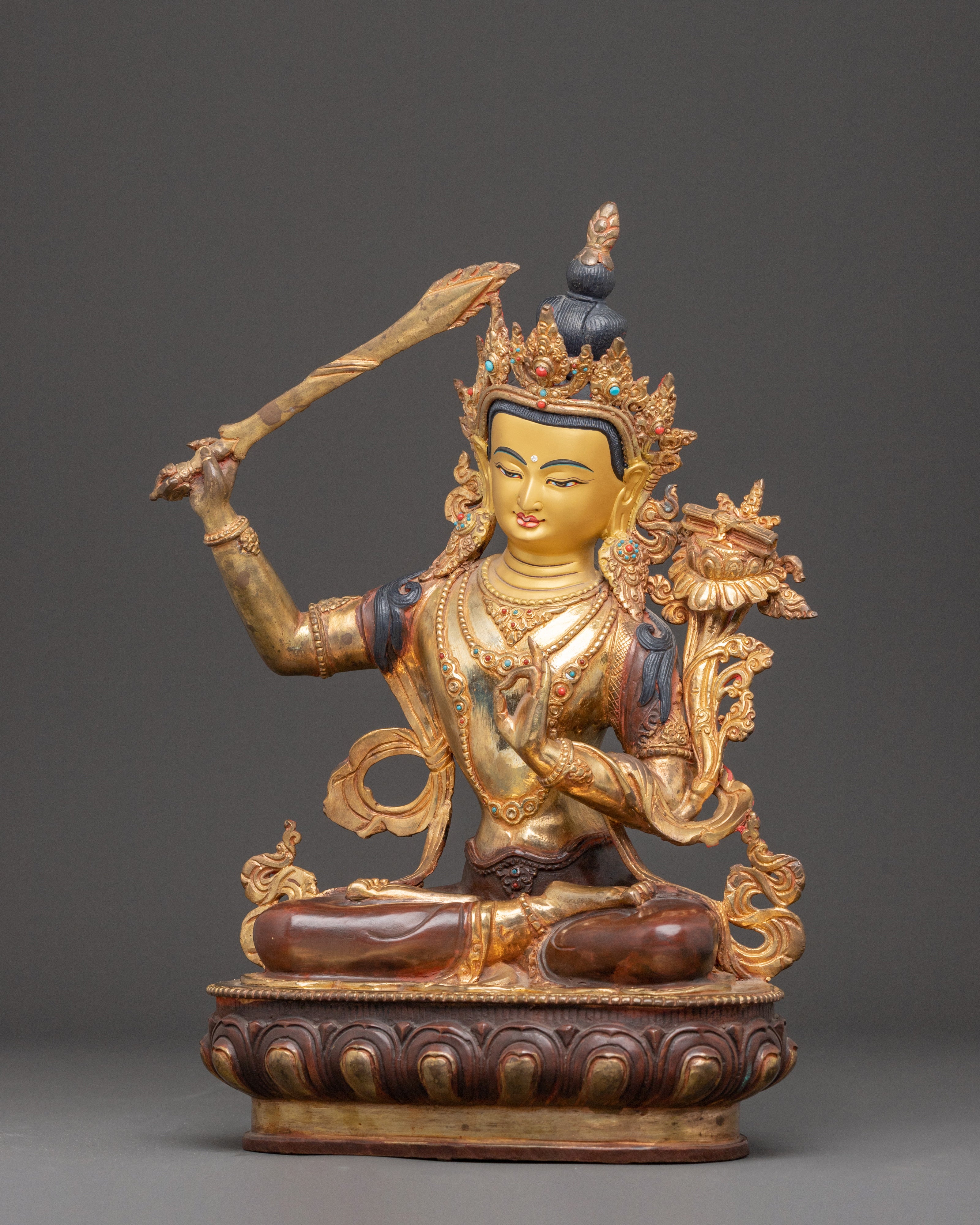 Bodhisattva Manjushri Serene Statue | Wisdom's Radiant Beacon