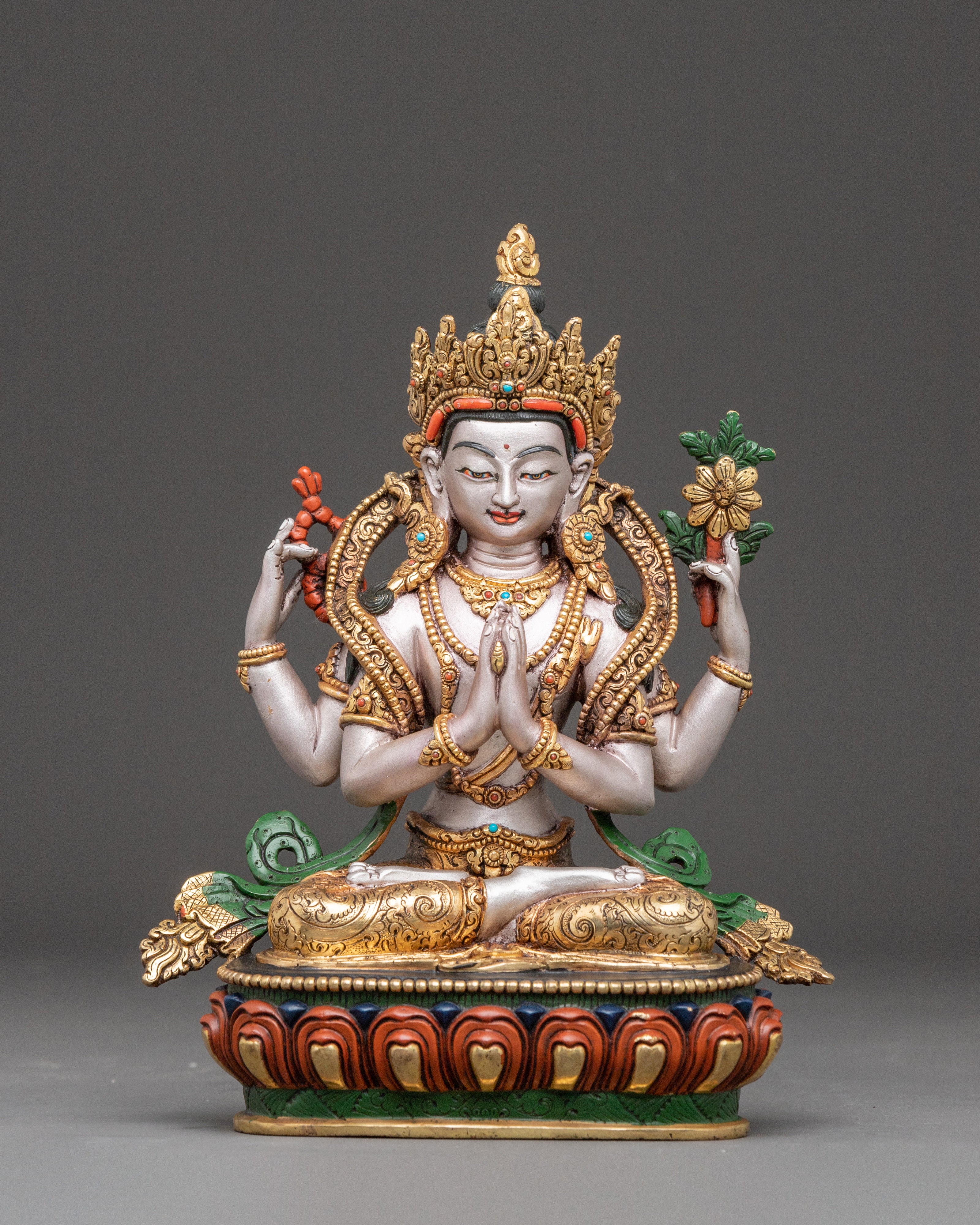 Himalayan Bodhisattva Statue Set | Symbol of Enlightened Wisdom