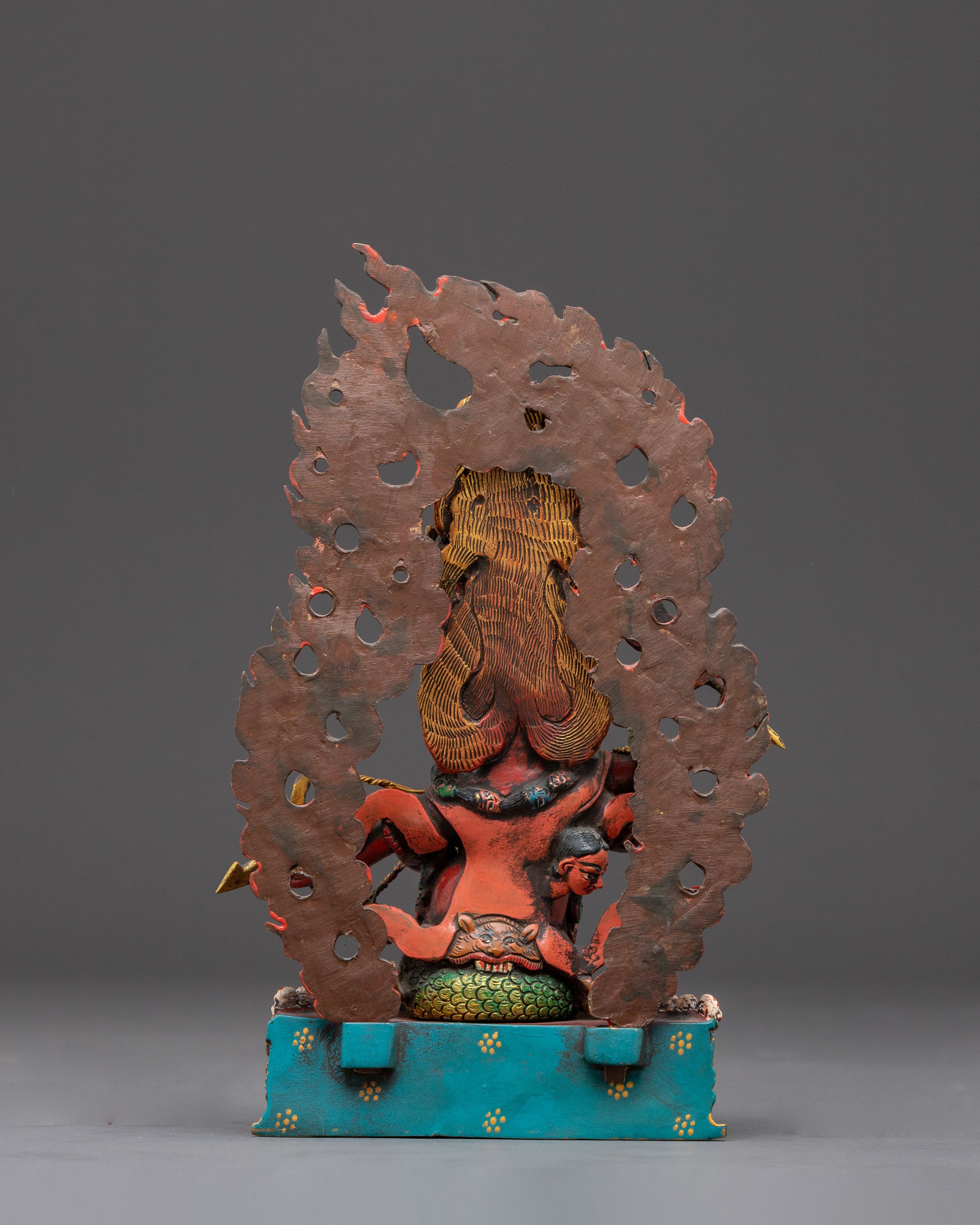 Handcrafted Three Nyingma Protectors Statue Set | Fierce Guardians of Wisdom