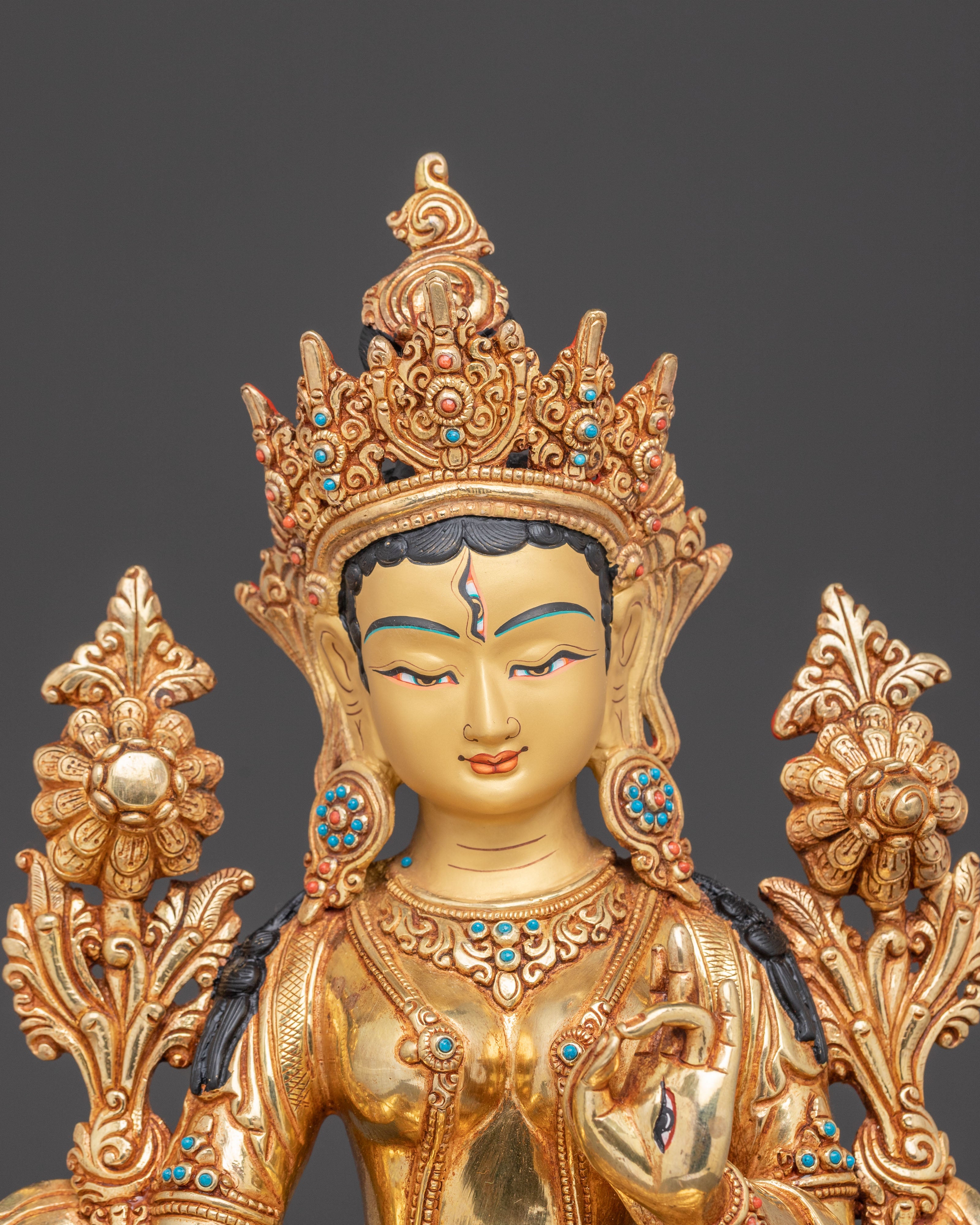 Handcrafted Figurine of White Tara Healing Goddess