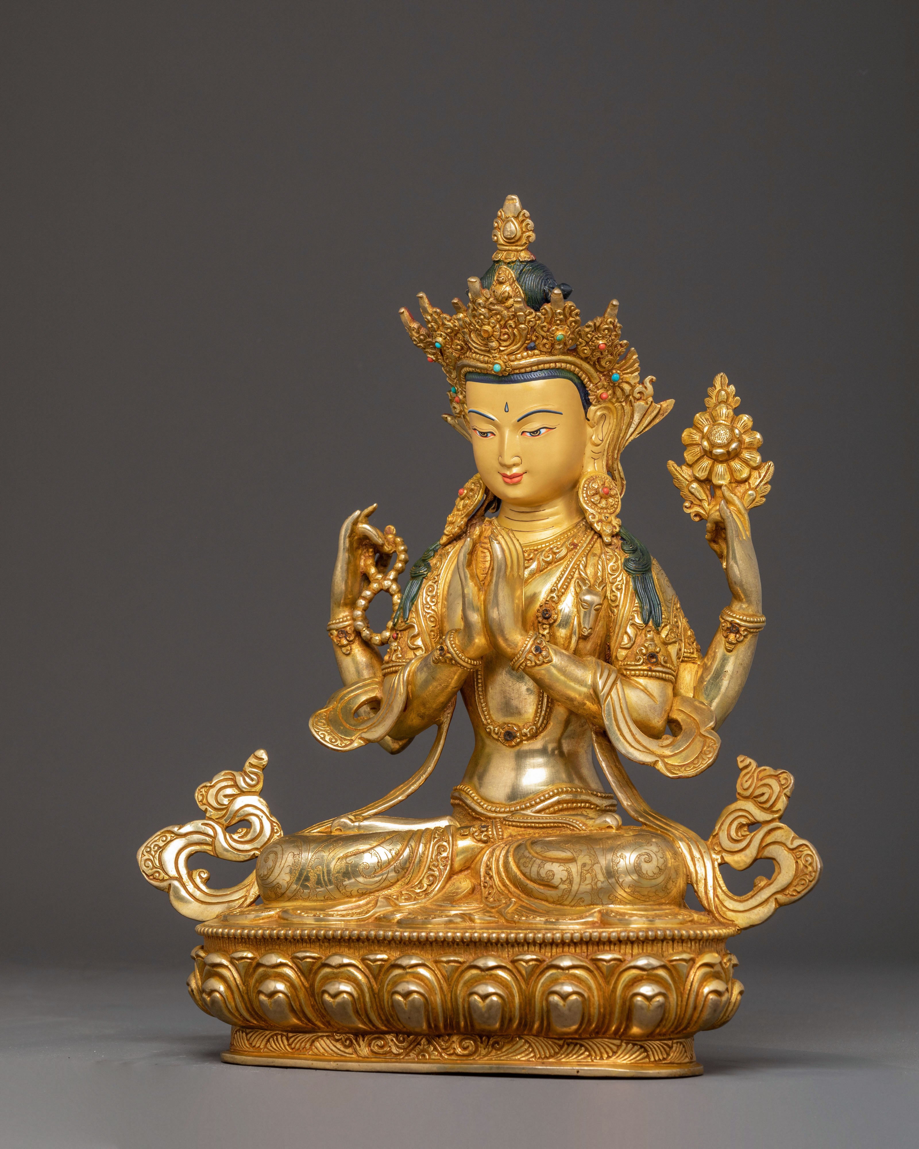 Buddha Dharma Sangha Statue Set | Traditional Buddhist Art