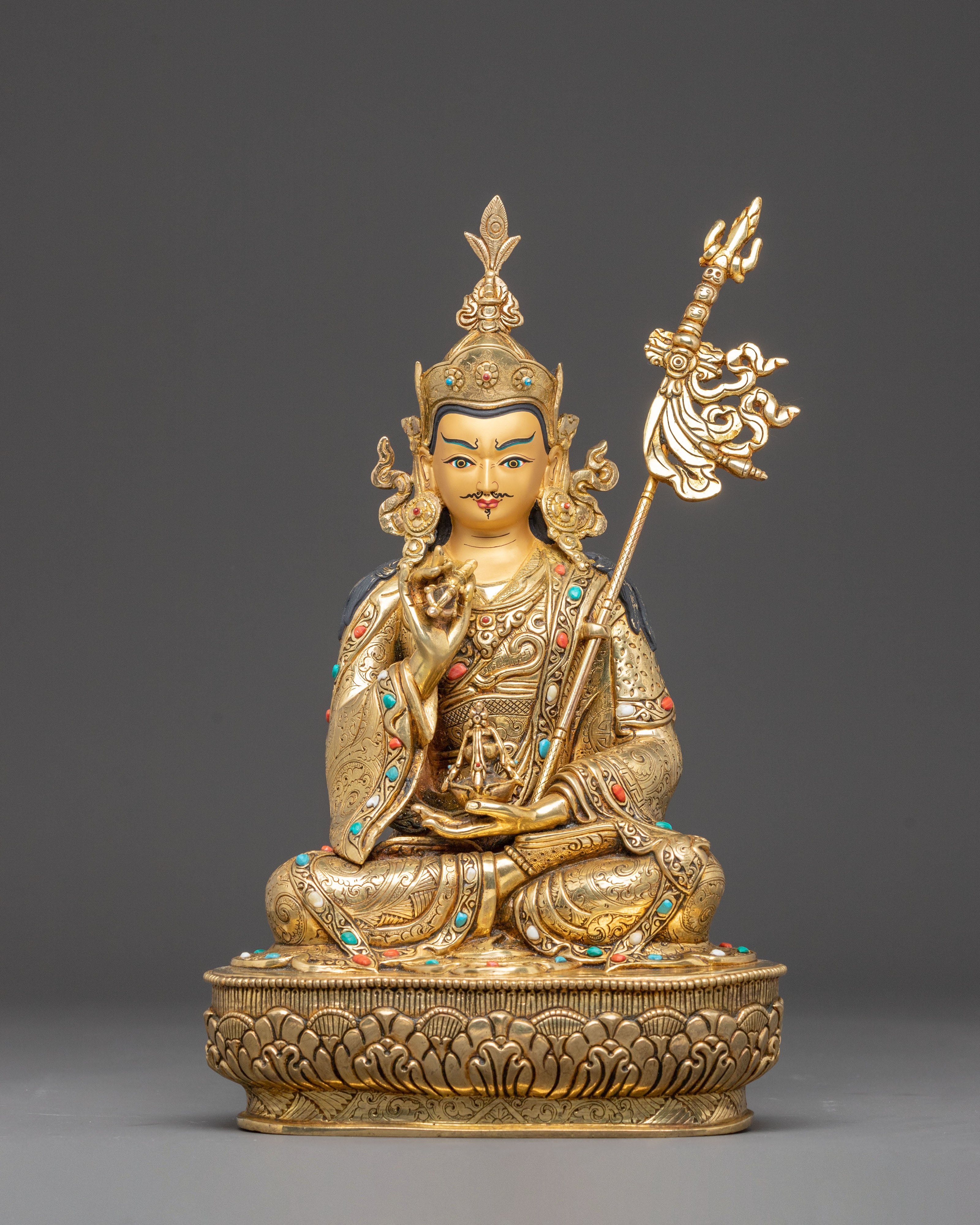 Golden Statue of Guru Set | Himalayan Spiritual Masters