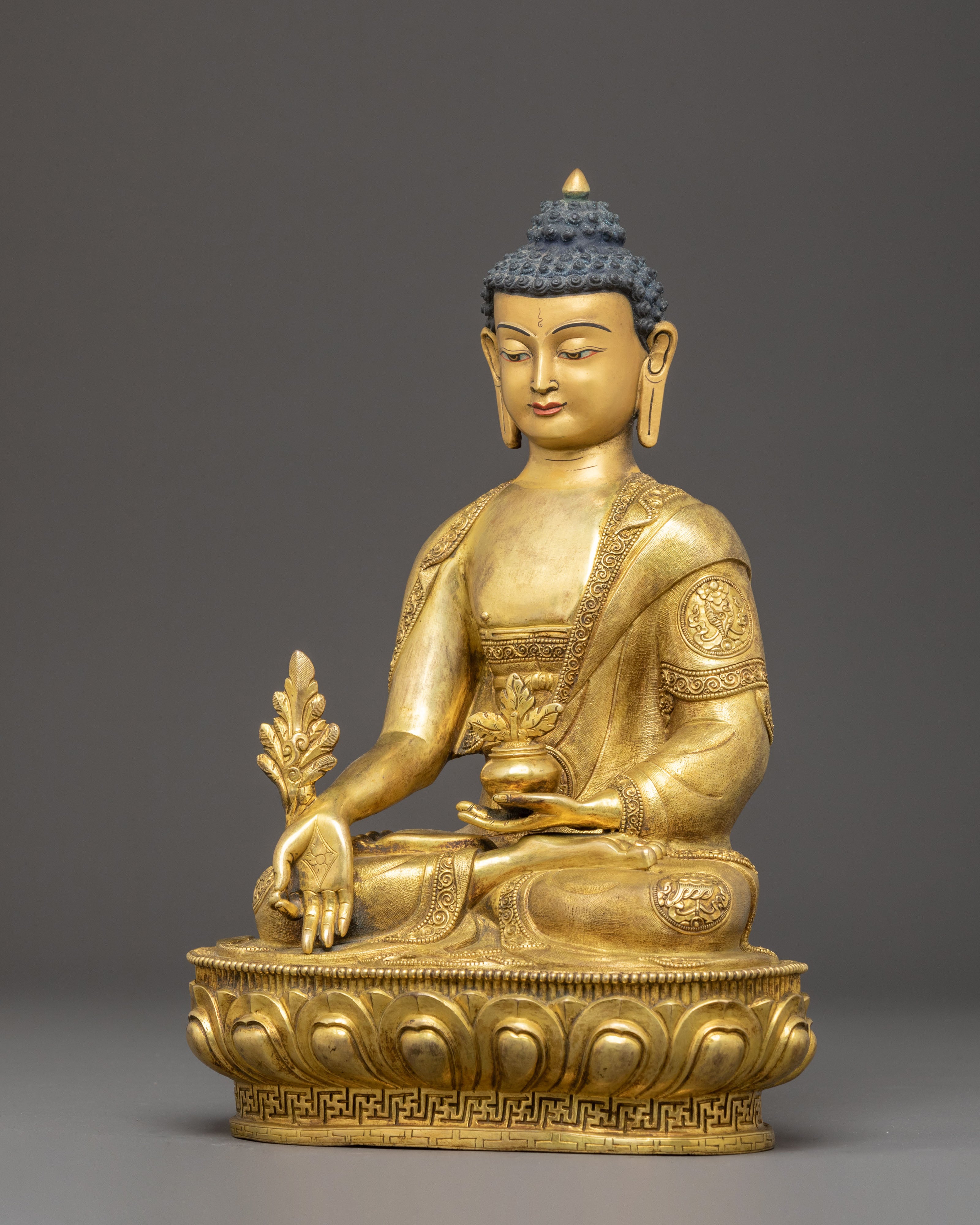 Handcrafted Medicine Buddha Copper Body Statue | Tibetan Healing Deity