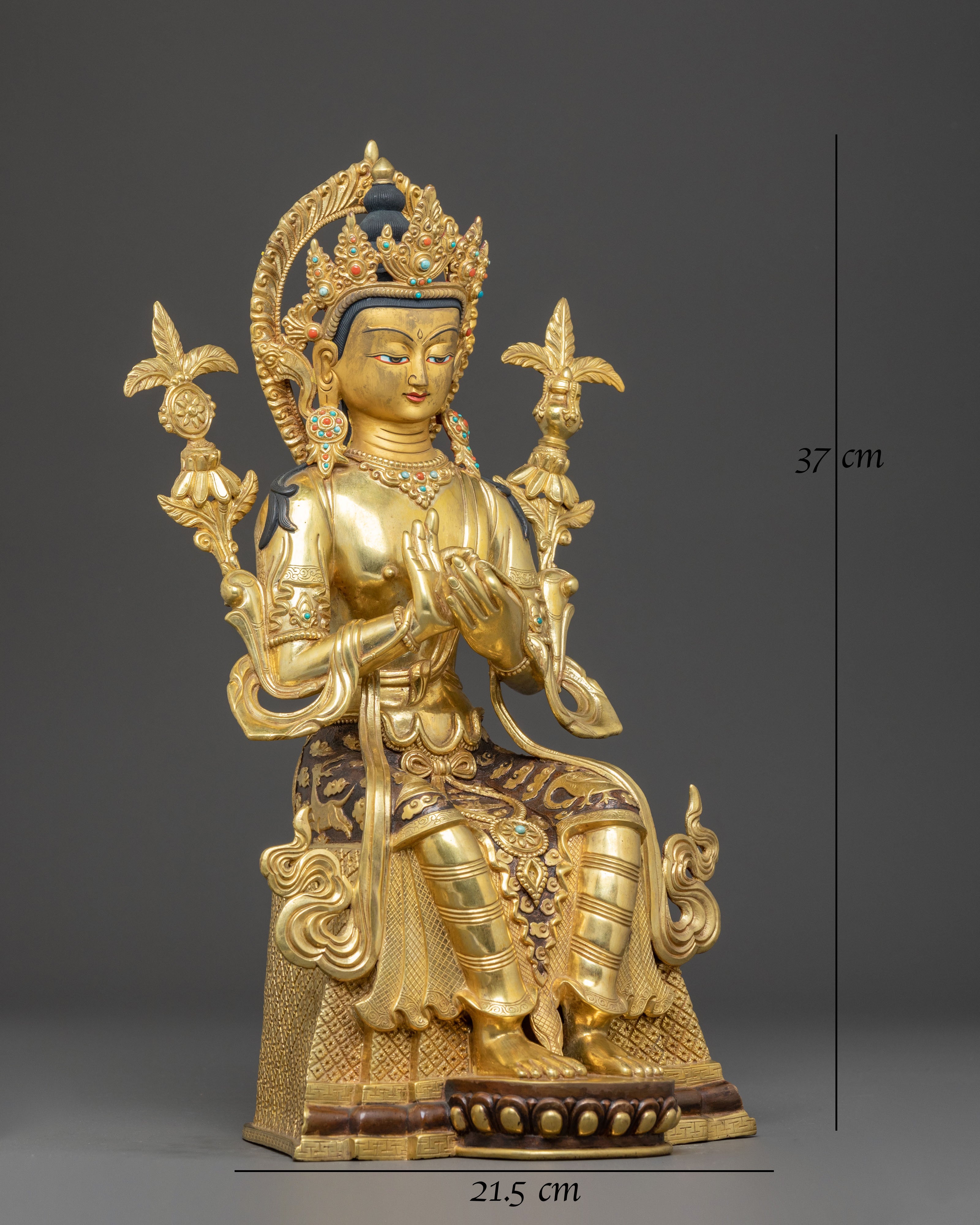 Maitreya Buddha Golden Handmade Statue