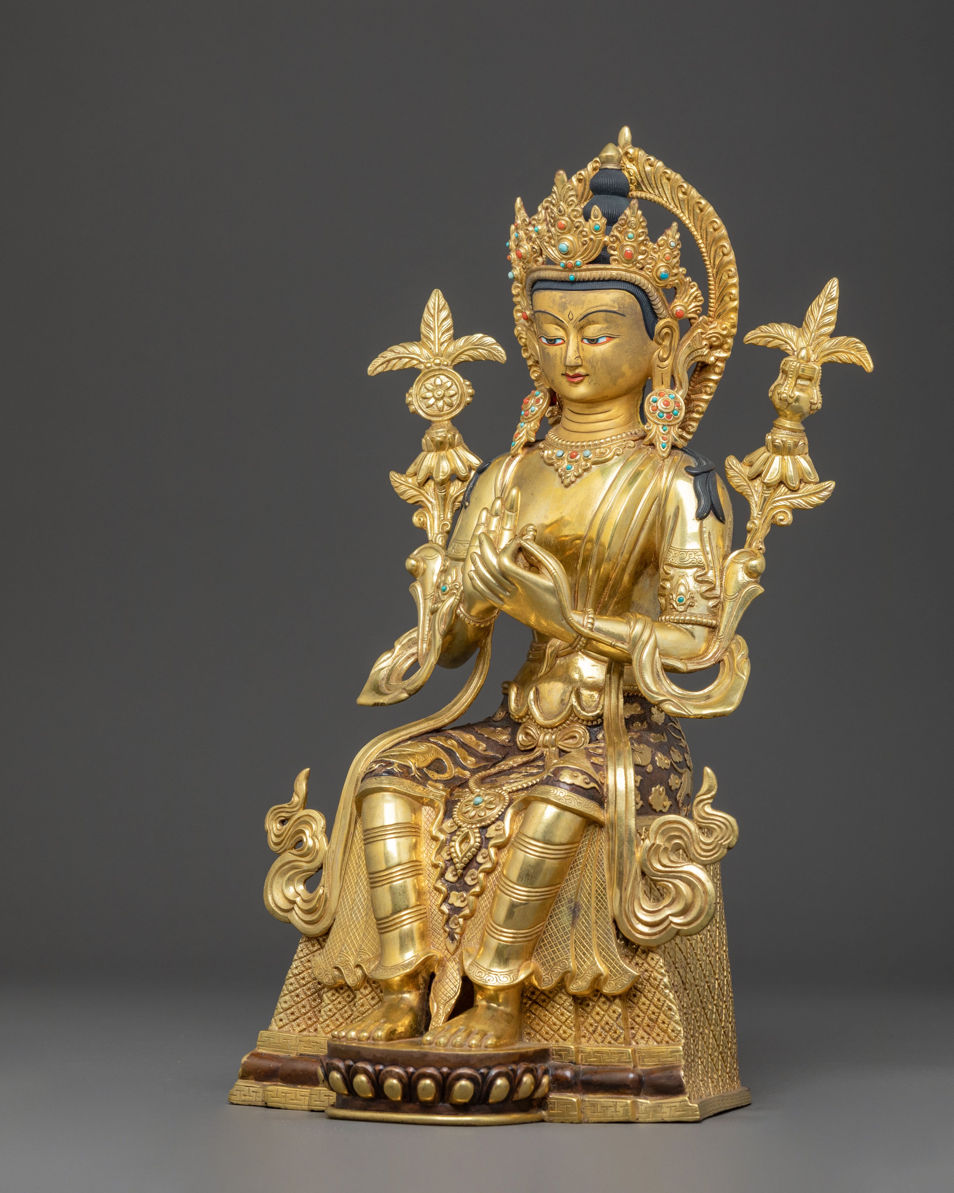 Maitreya Buddha Golden Handmade Statue | Future Buddha Statue