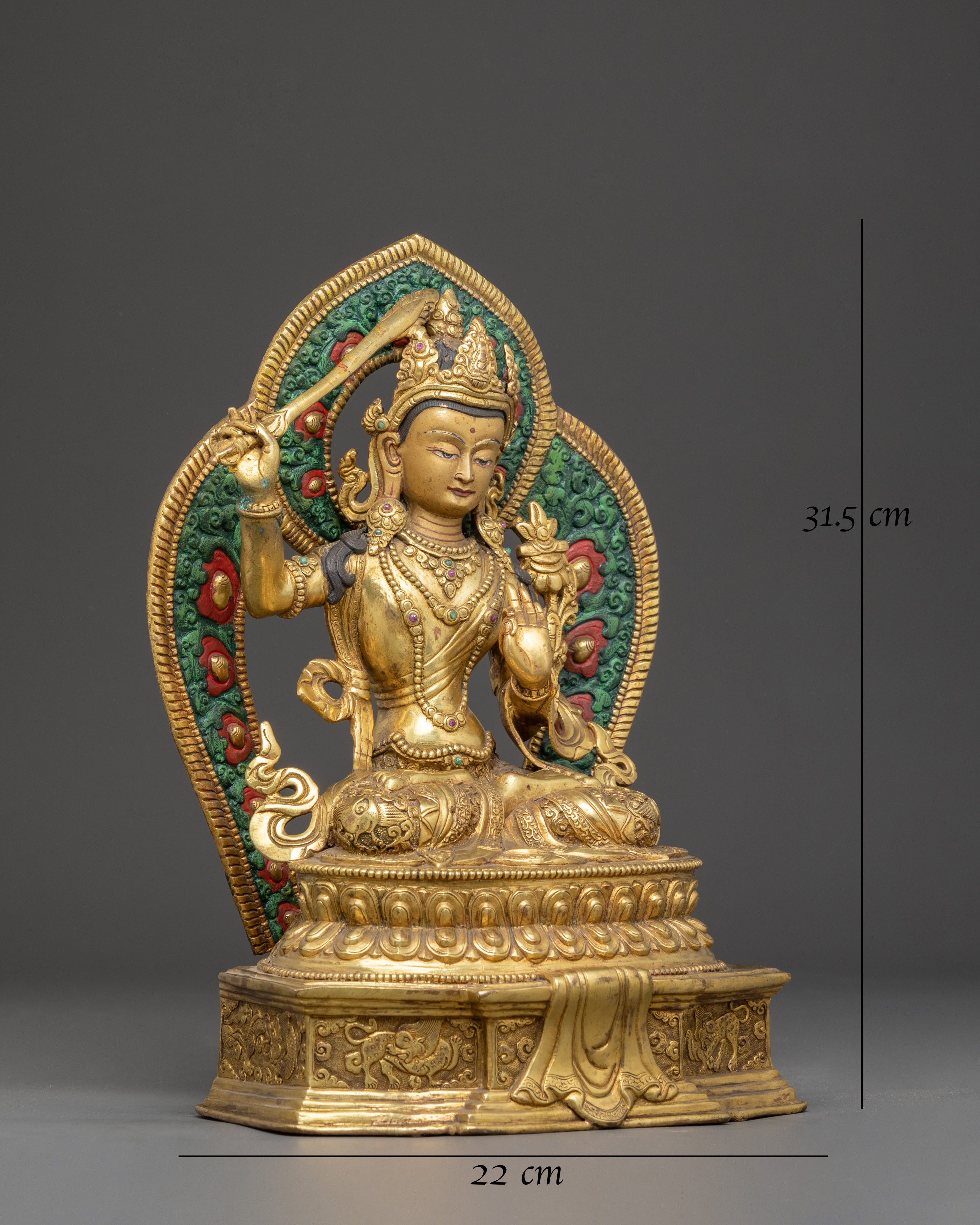 Manjushri Bodhisattva Copper Figurine | Himalayan Wisdom Deity
