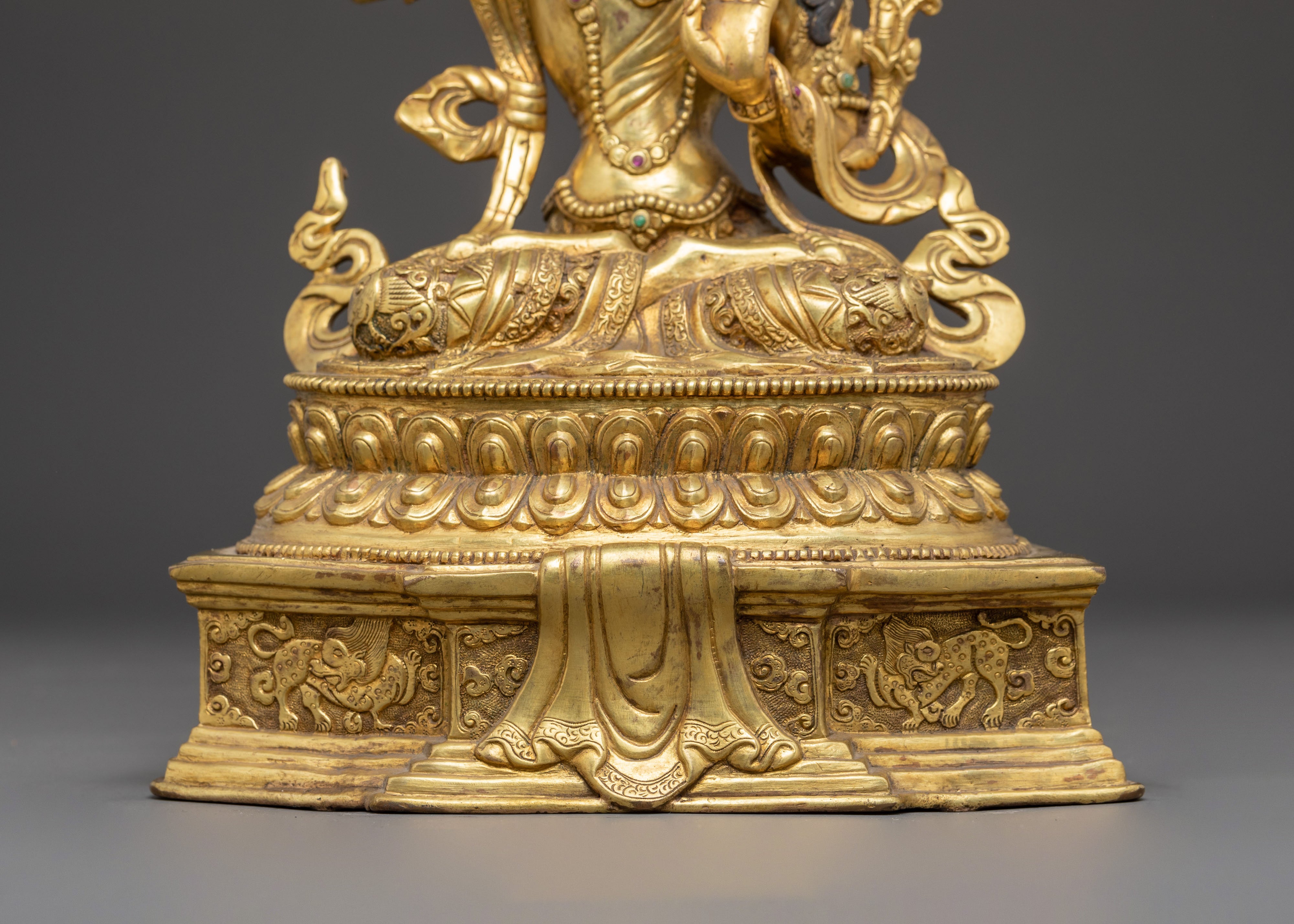 Manjushri Bodhisattva Copper Figurine | Himalayan Wisdom Deity