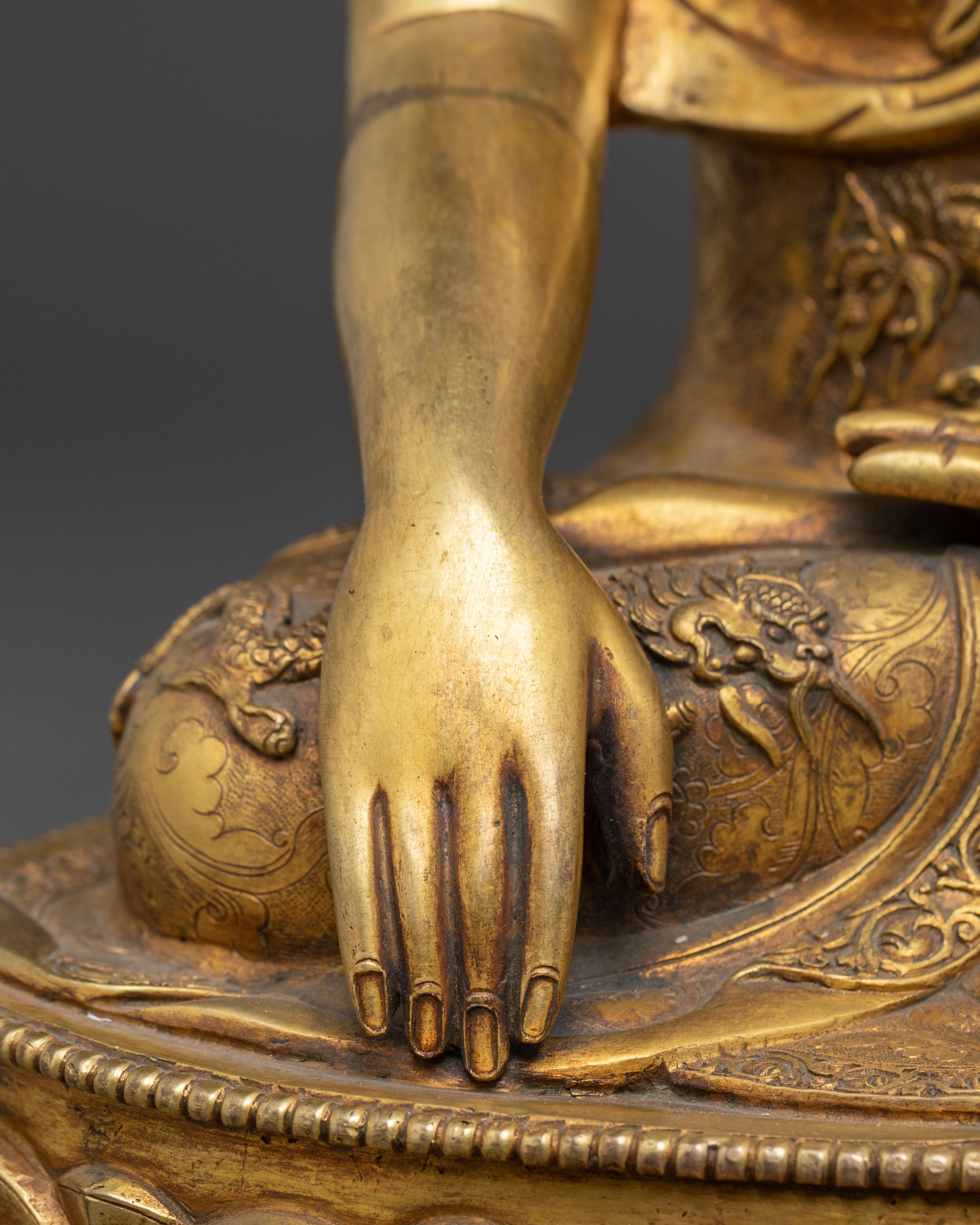 Enlightened Buddha Gautama Golden Copper Statue | Founder of Buddhism