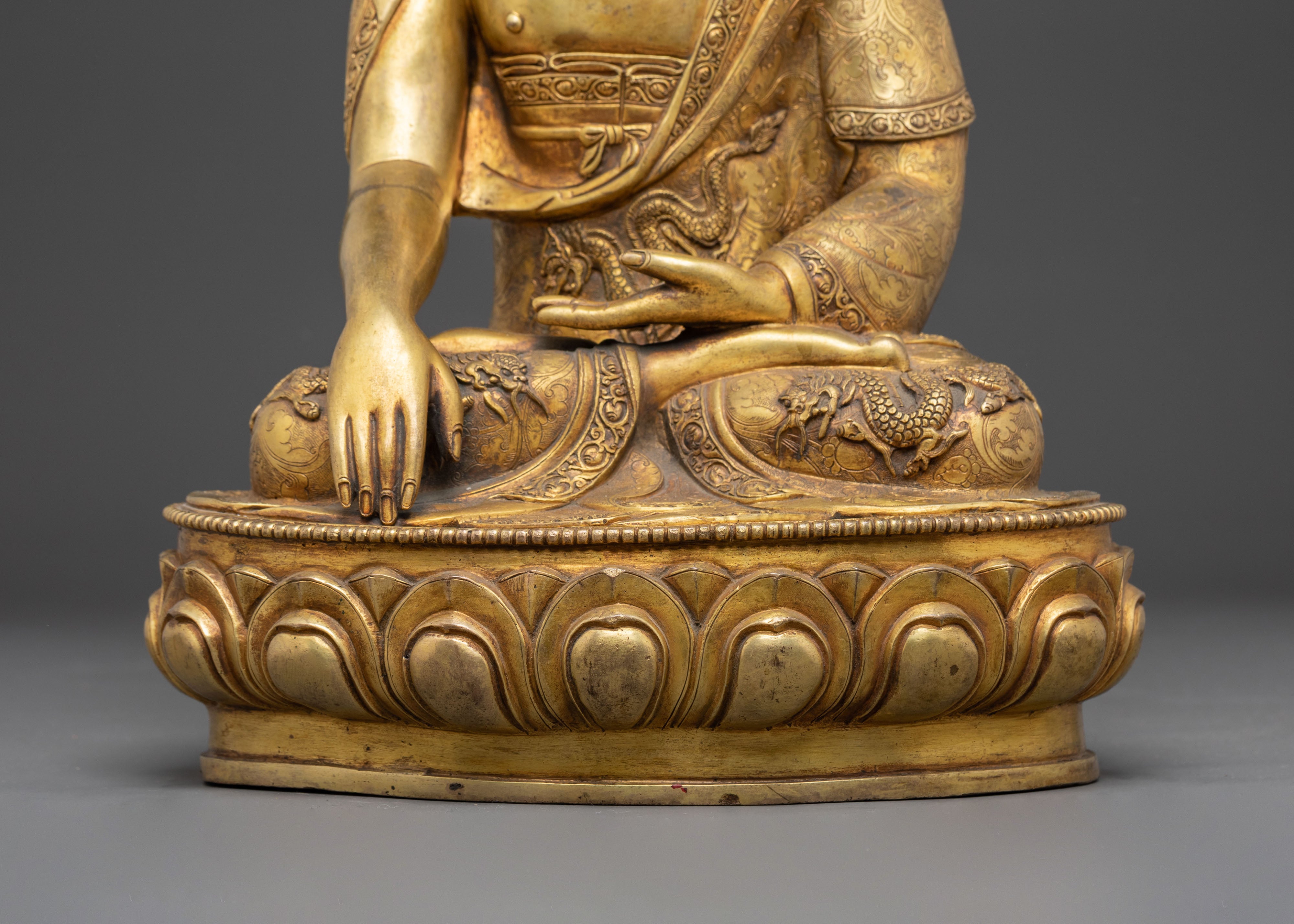 Enlightened Buddha Gautama Golden Copper Statue | Founder of Buddhism