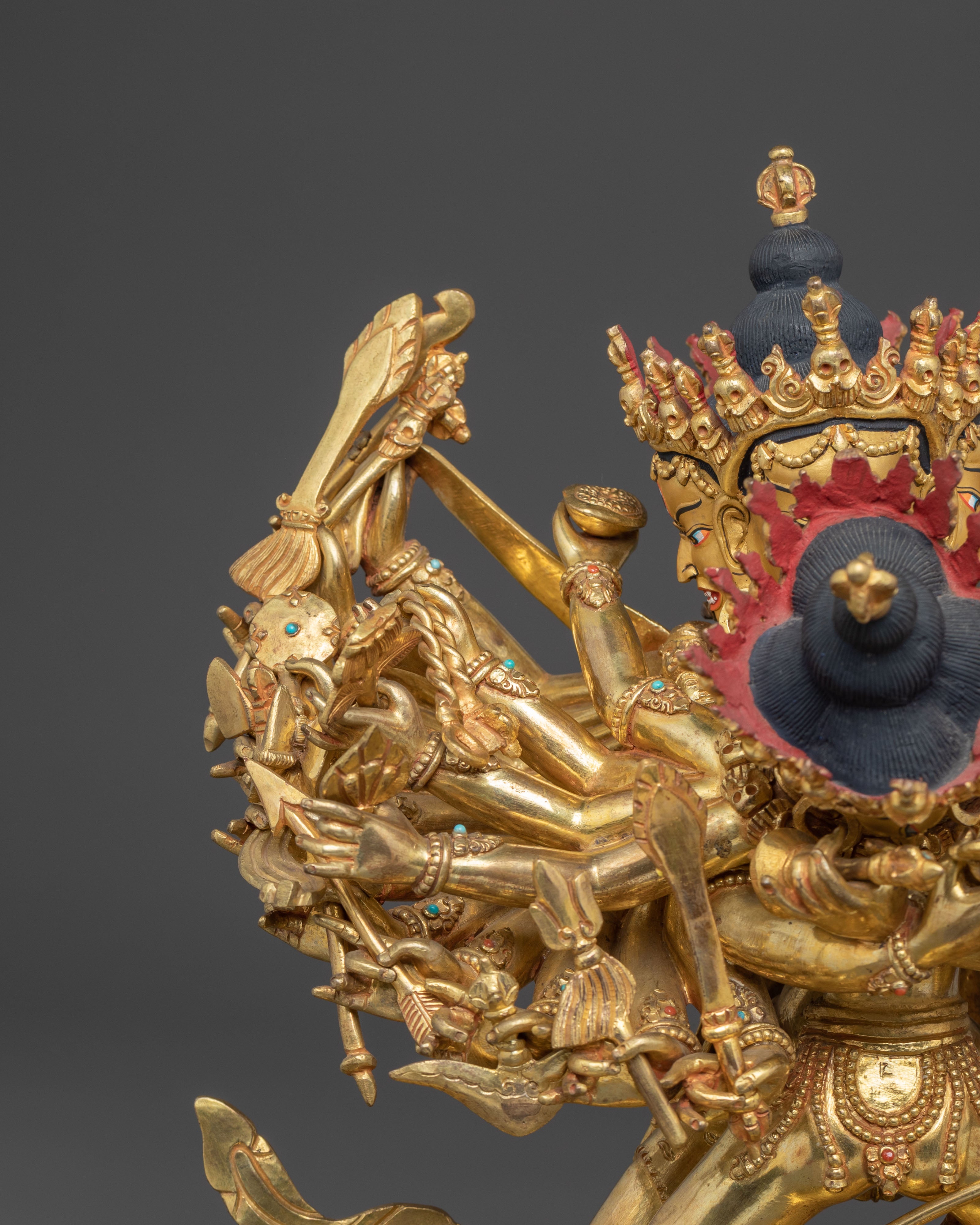 Handmade Kalachakra Statue of Wheel of Time | The Lord of the Kalachakra Tantra