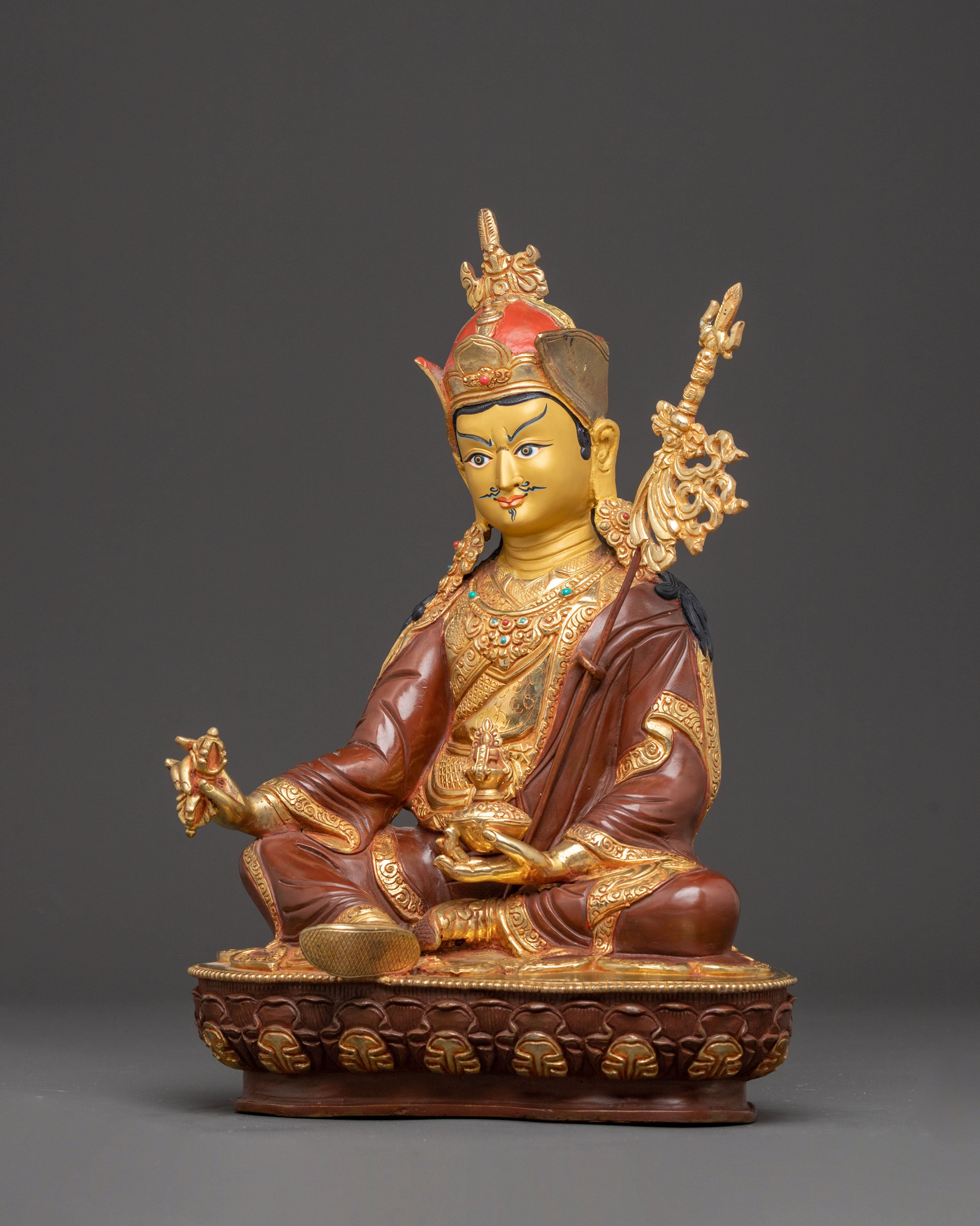 Golden Statue Set of Buddha Dharma and Sangha | Buddhist Spiritual Decor