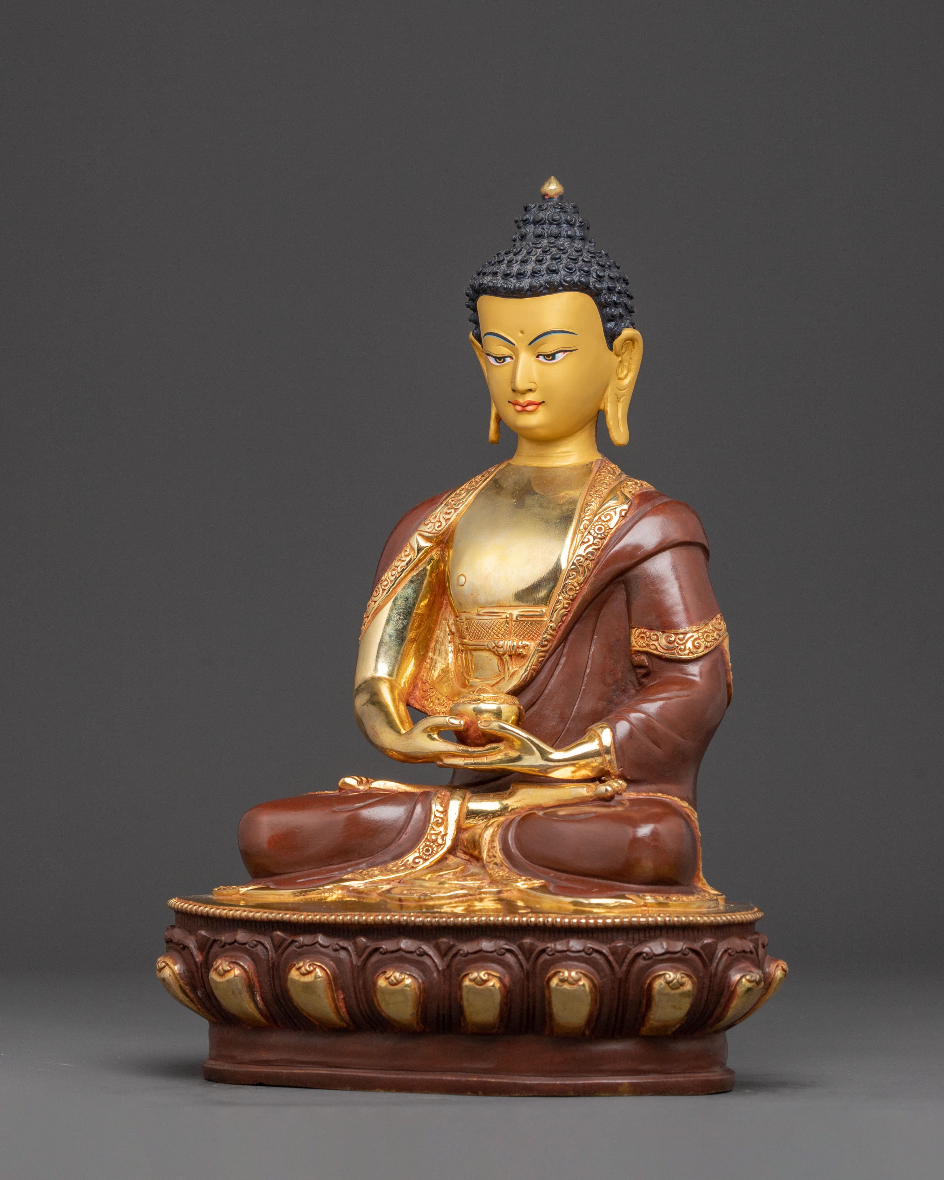 Golden Statue Set of Buddha Dharma and Sangha | Buddhist Spiritual Decor