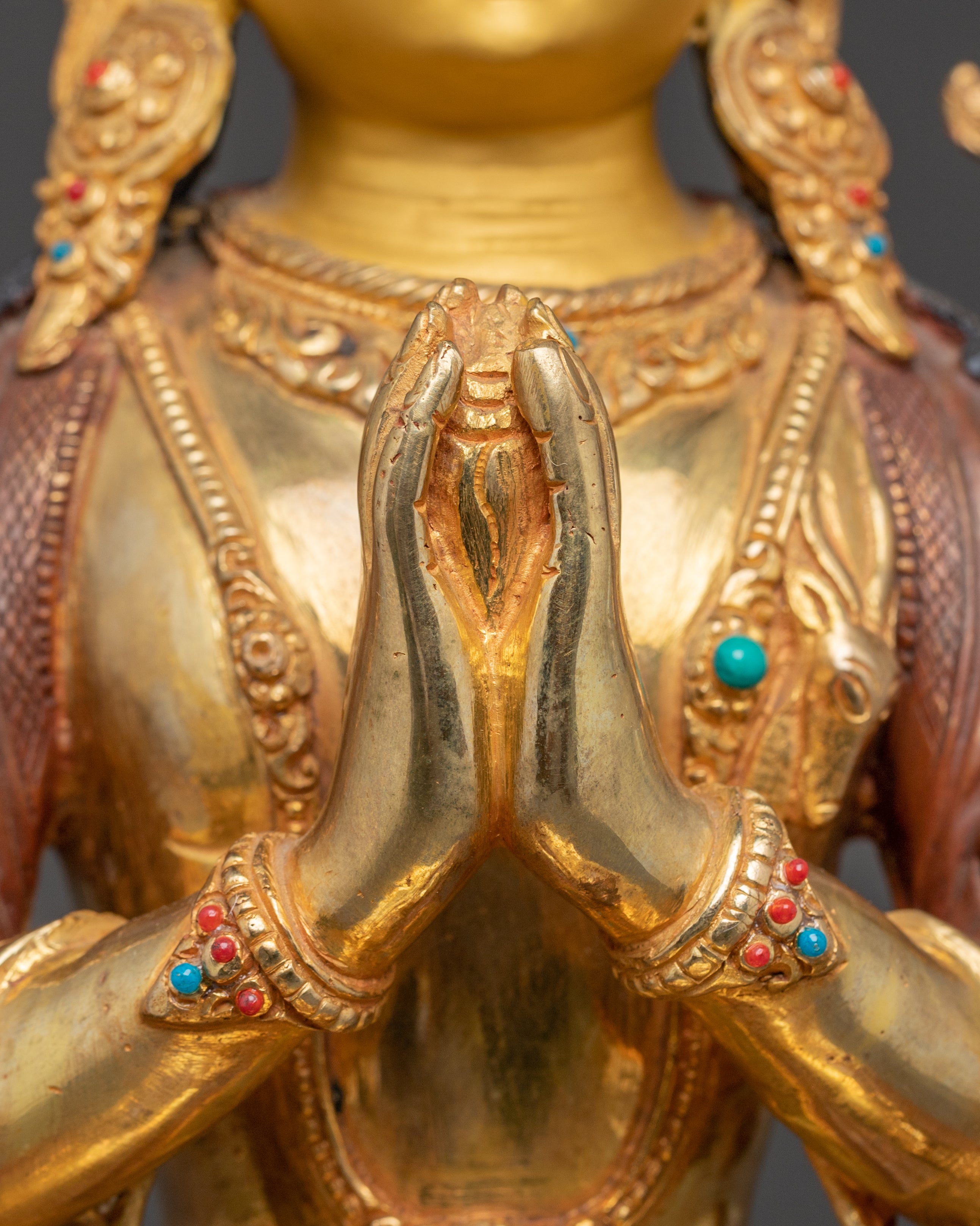 Handmade Bodhisattva Avalokiteshvara Copper Statue | Compassion Idol