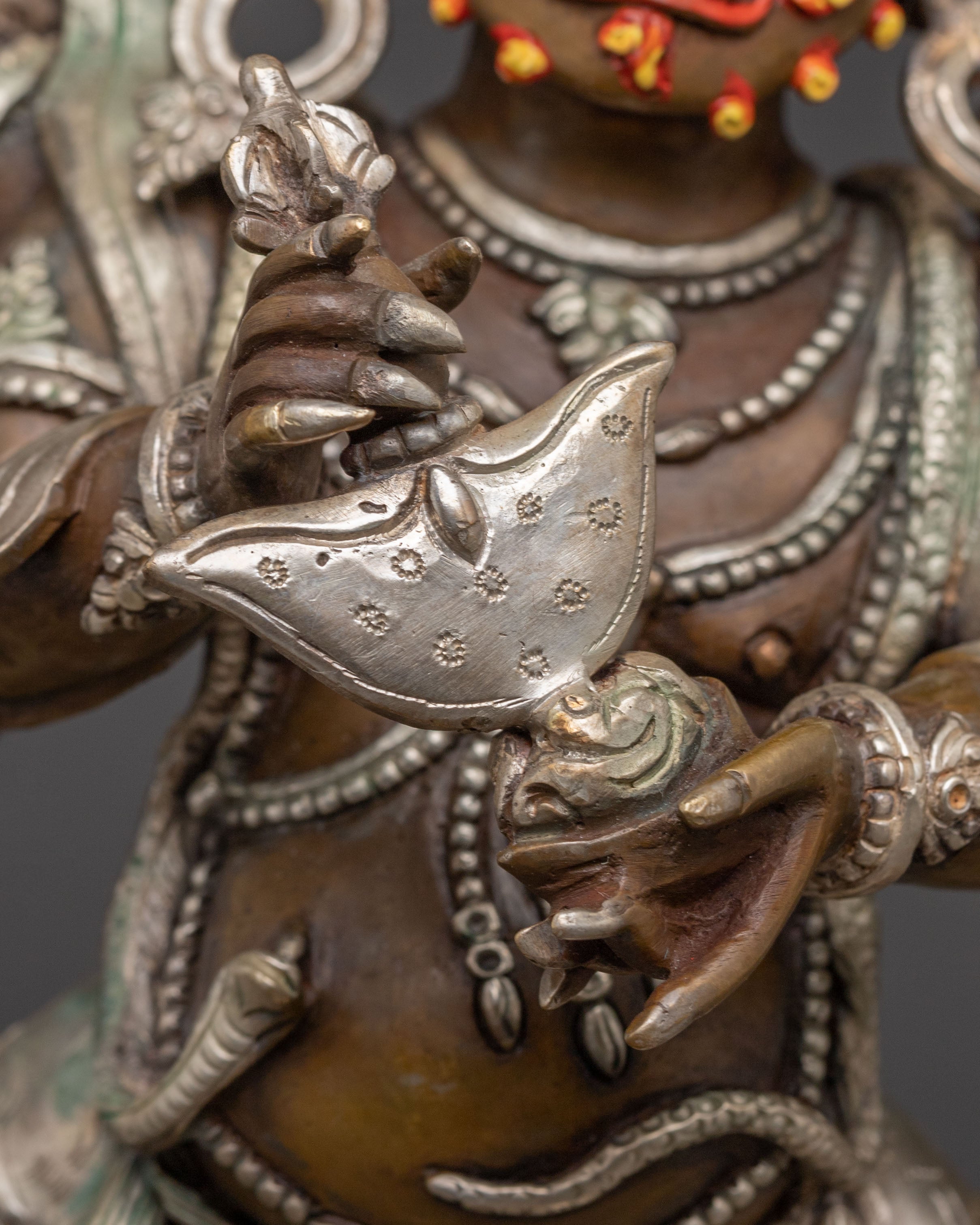 Handcrafted Six-Armed Mahakala Oxidized Statue | Protector of Dharma