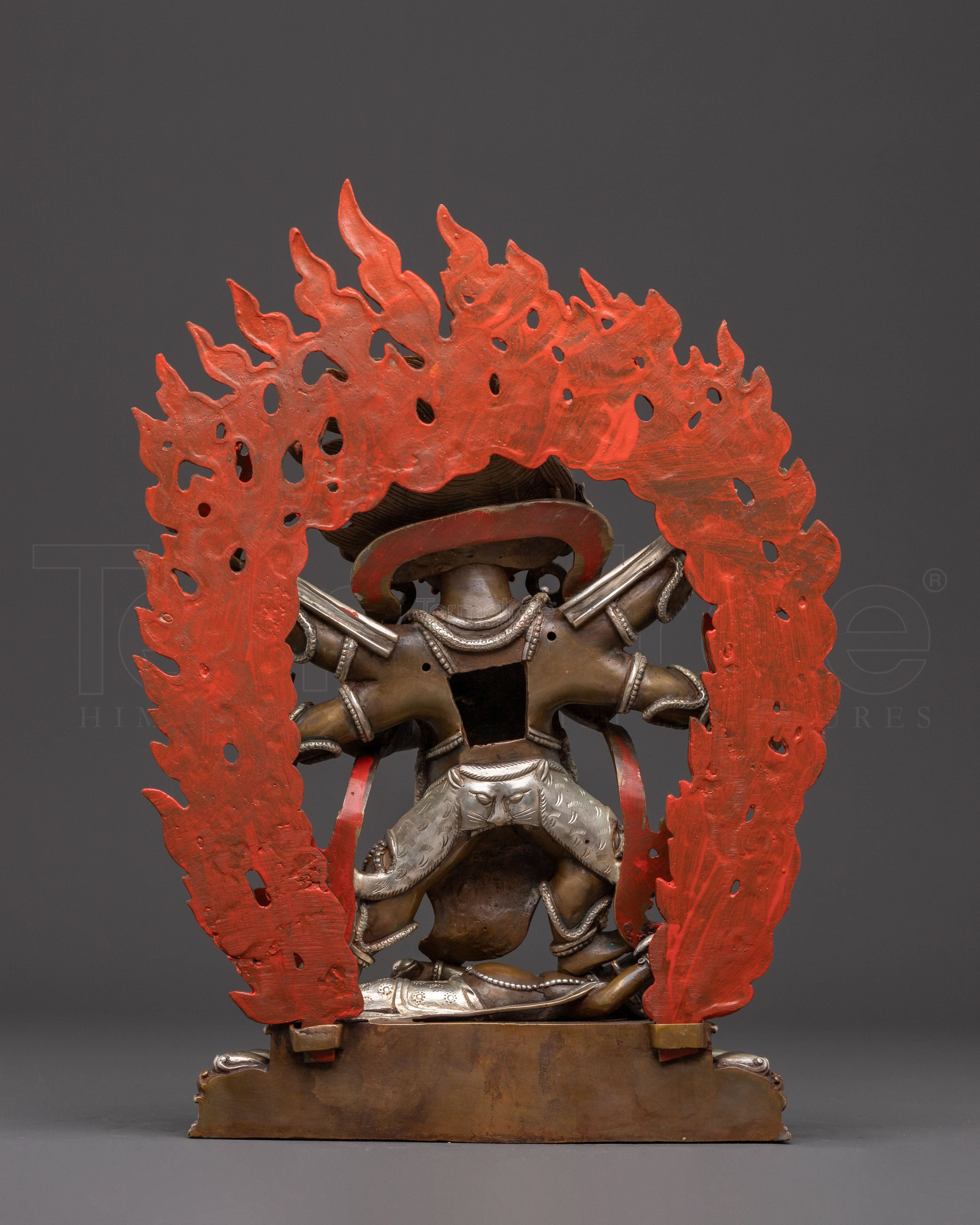 Handcrafted Six-Armed Mahakala Oxidized Statue | Protector of Dharma