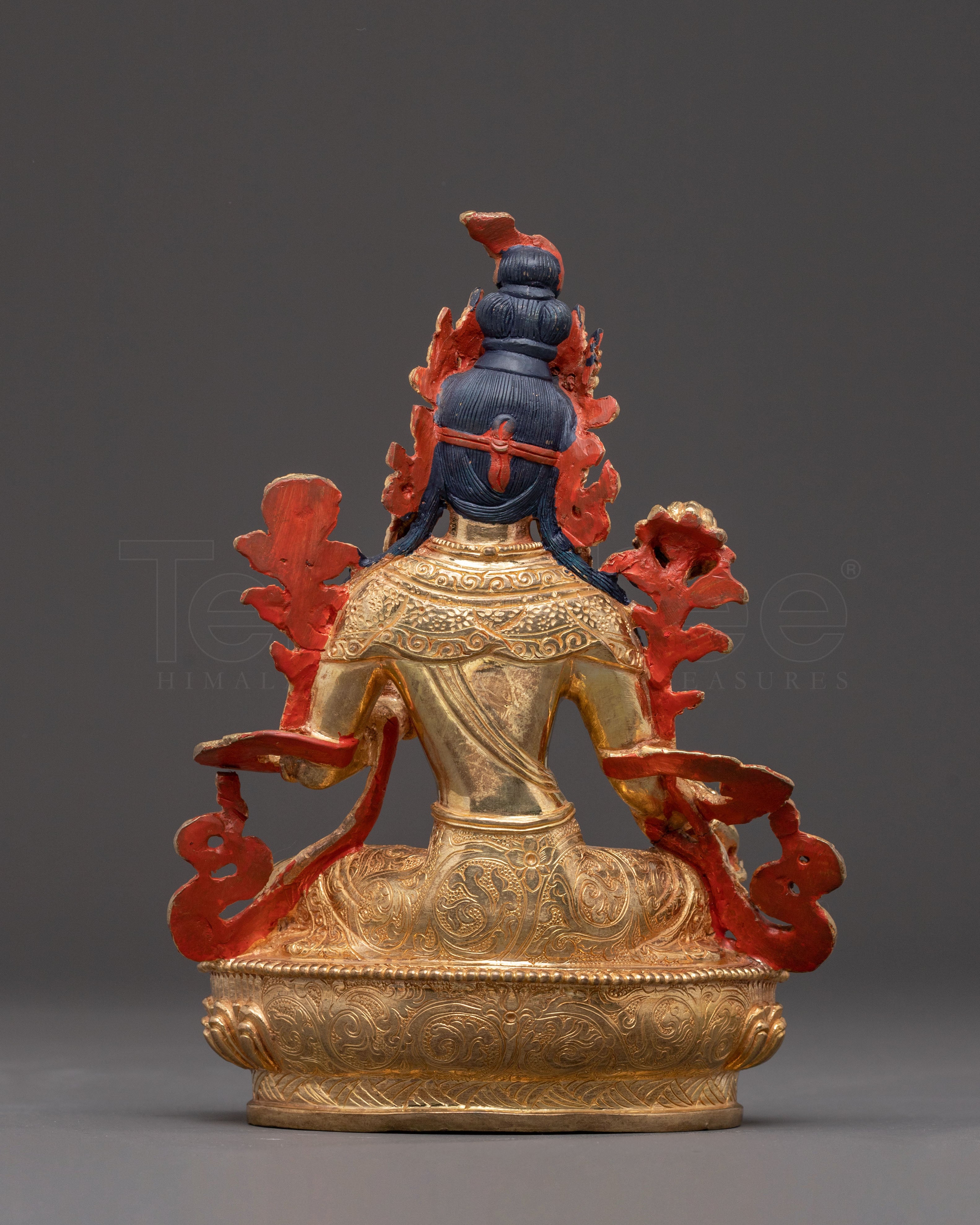 Green Tara Handmade Statue of Love and Compassion - Gilded Copper Art
