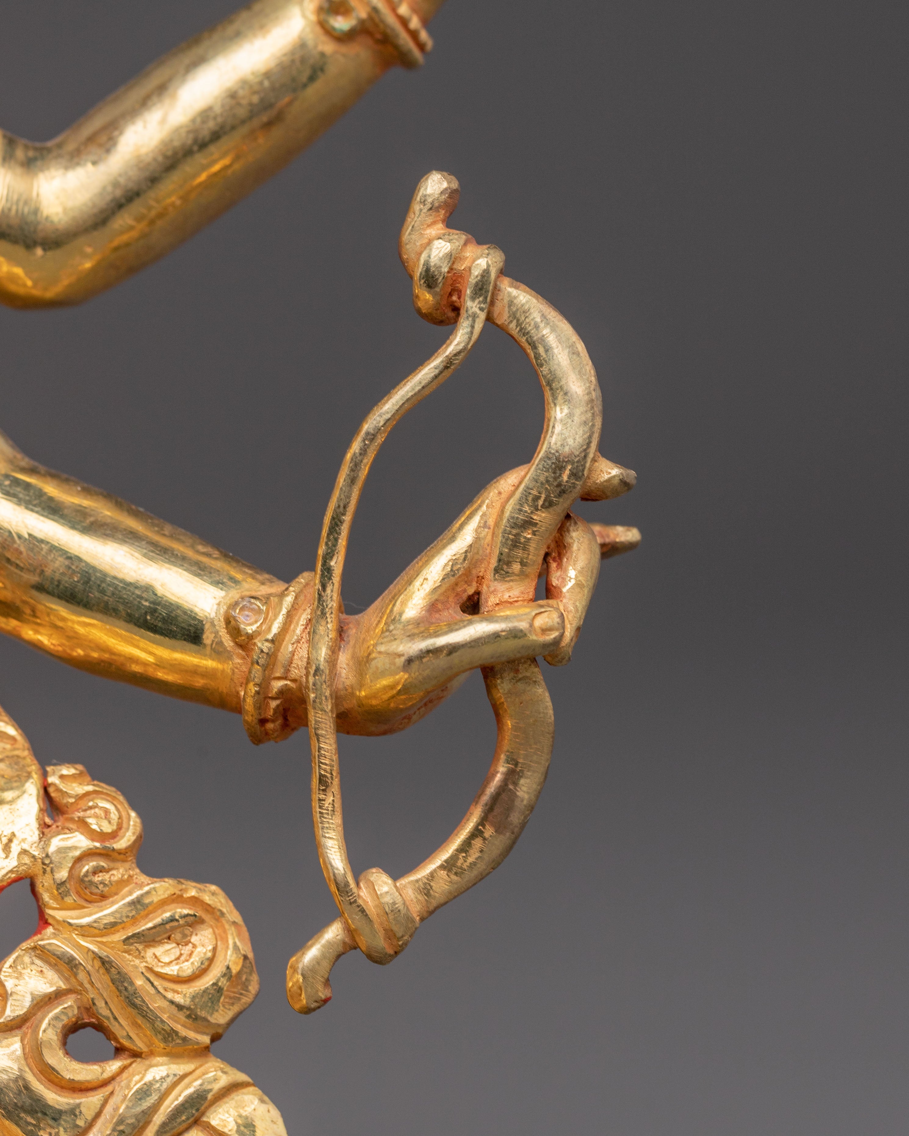 Exquisite 24K Gold Gilded Handmade Ushnisha Vijaya Golden Statue