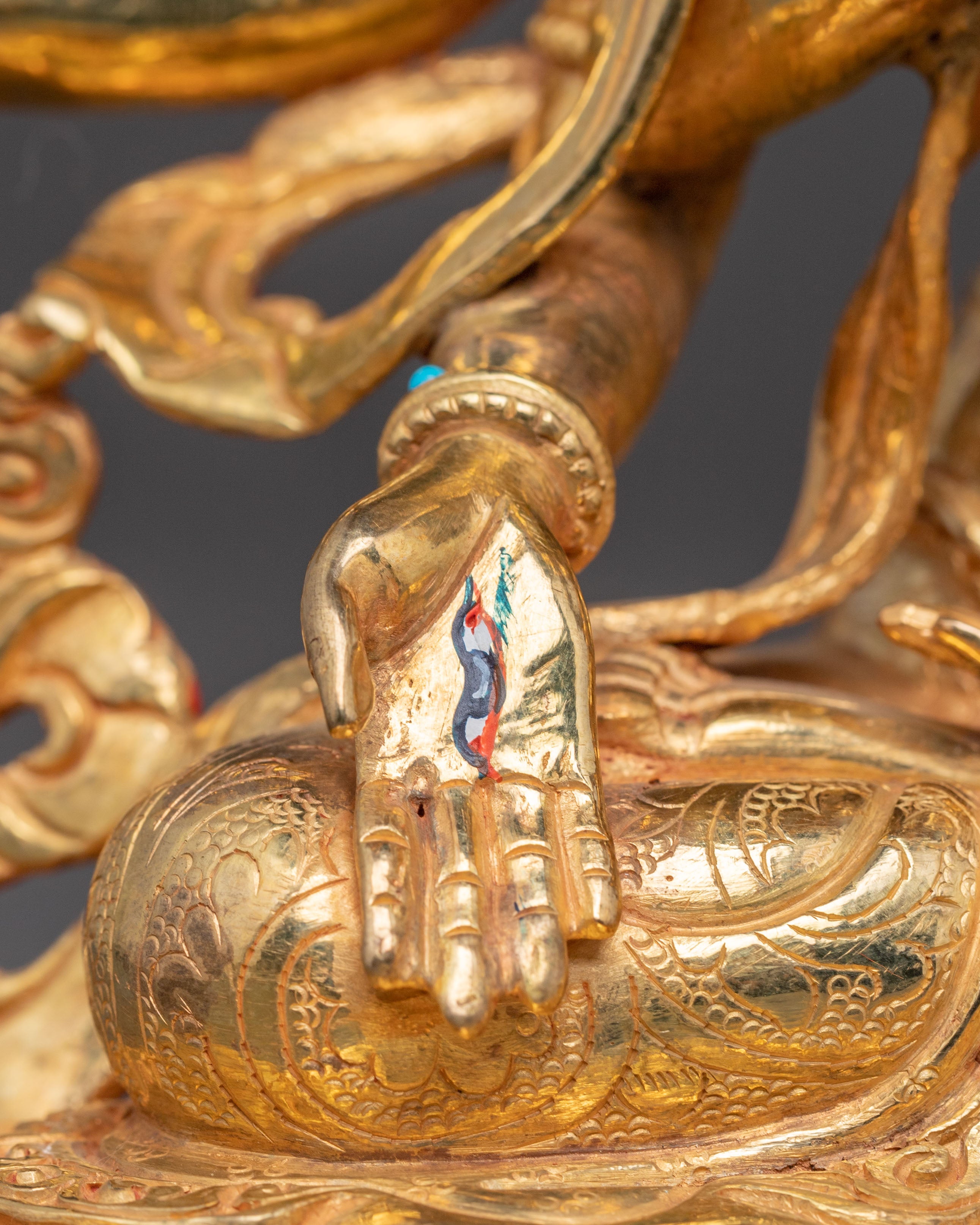 Exquisite 24K Gold Gilded Handmade Ushnisha Vijaya Golden Statue