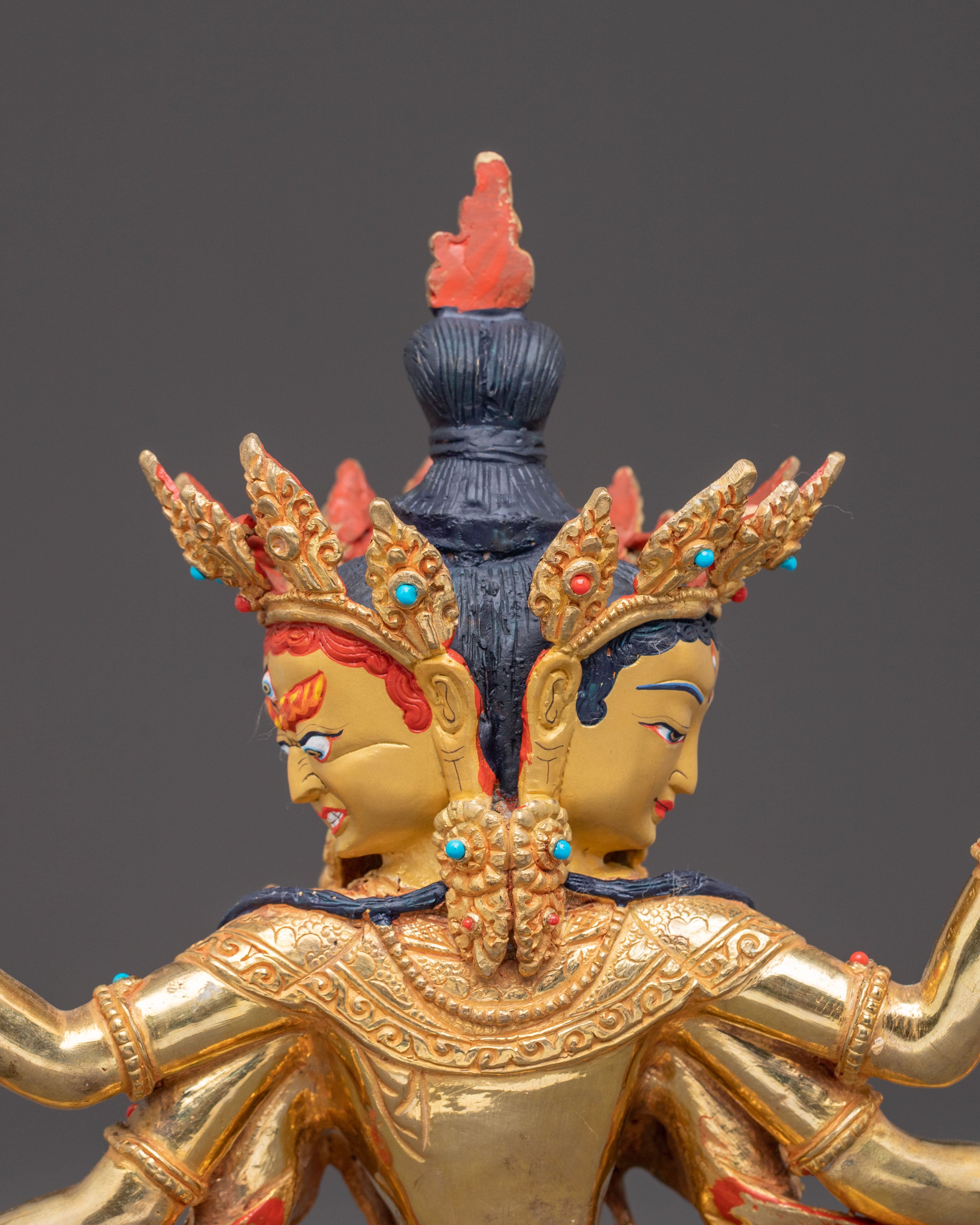 Exquisite 24K Gold Gilded Handmade Ushnisha Vijaya Golden Statue