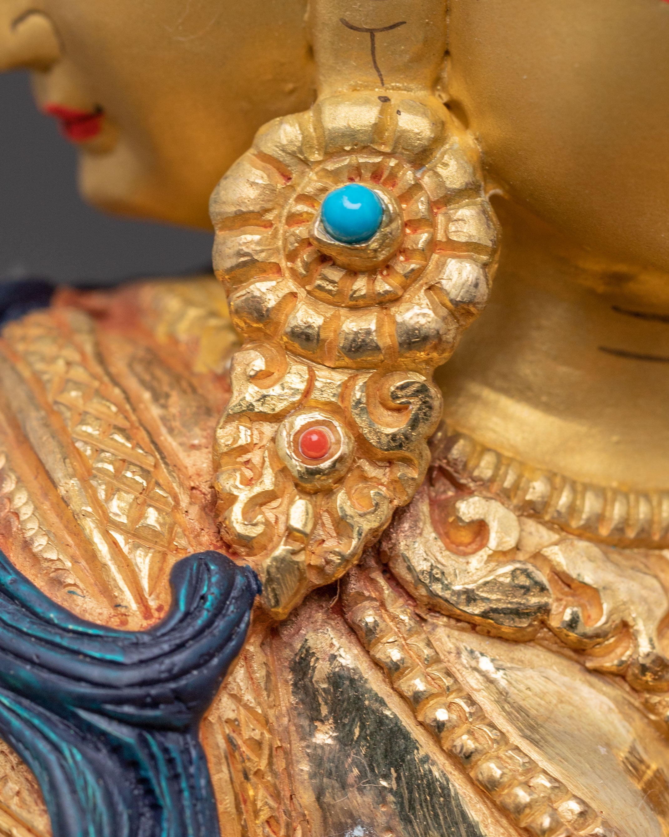 Exquisite 24K Gold Gilded Handmade Ushnisha Vijaya Golden Statue