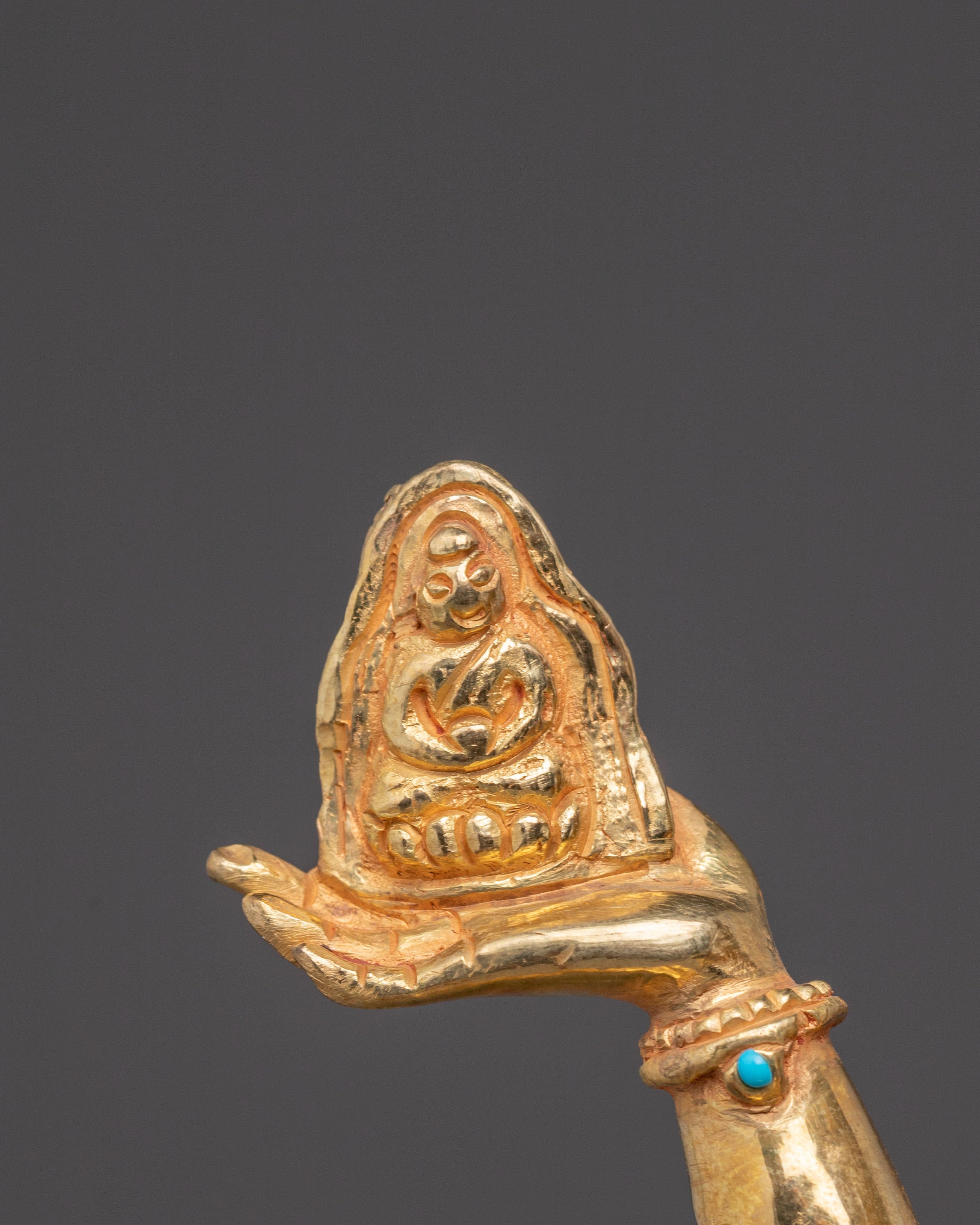 Exquisite 24K Gold Gilded Handmade Ushnisha Vijaya Golden Statue