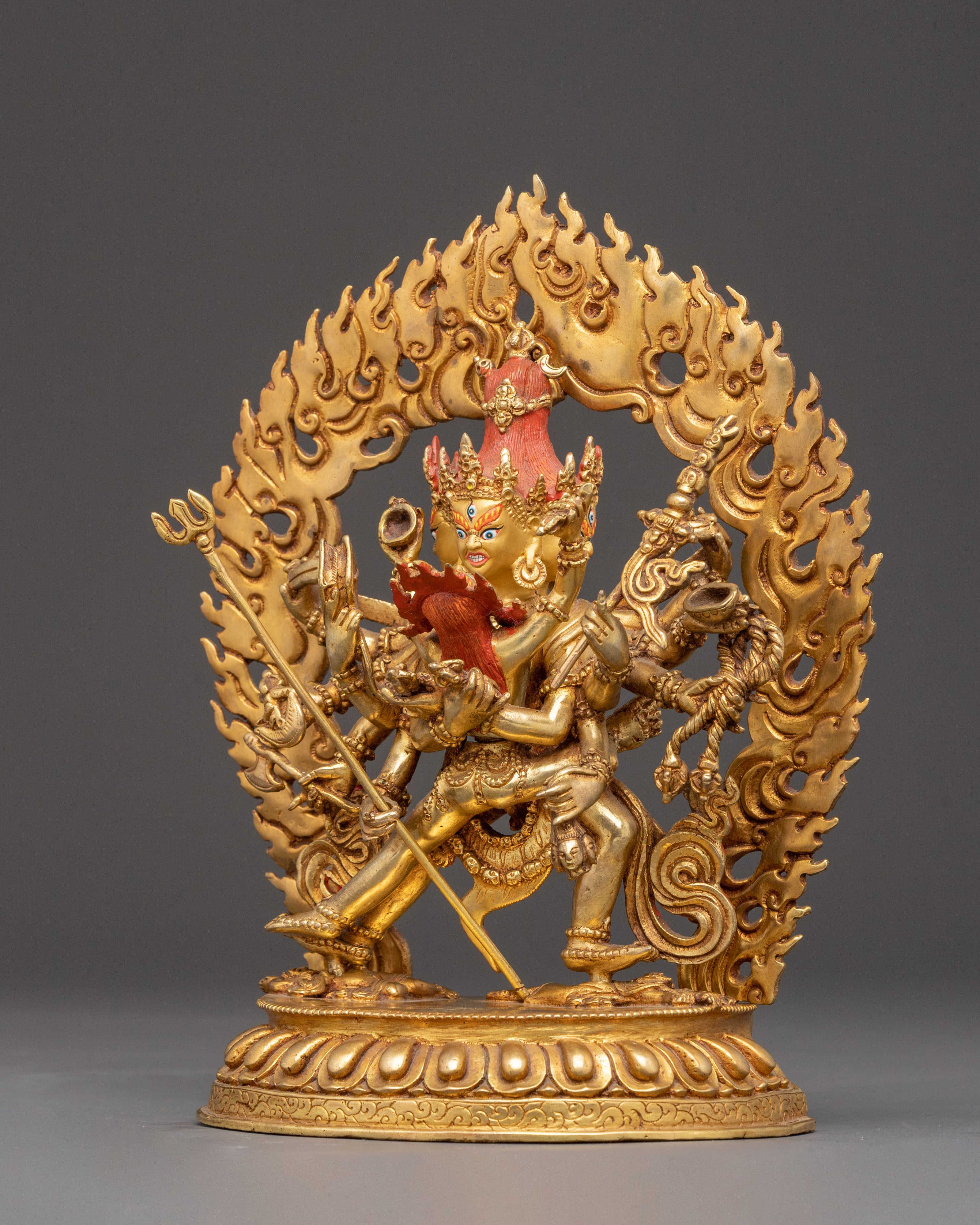 Exquisite 24K Gilded Handmade Chakrasamvara Golden Statue