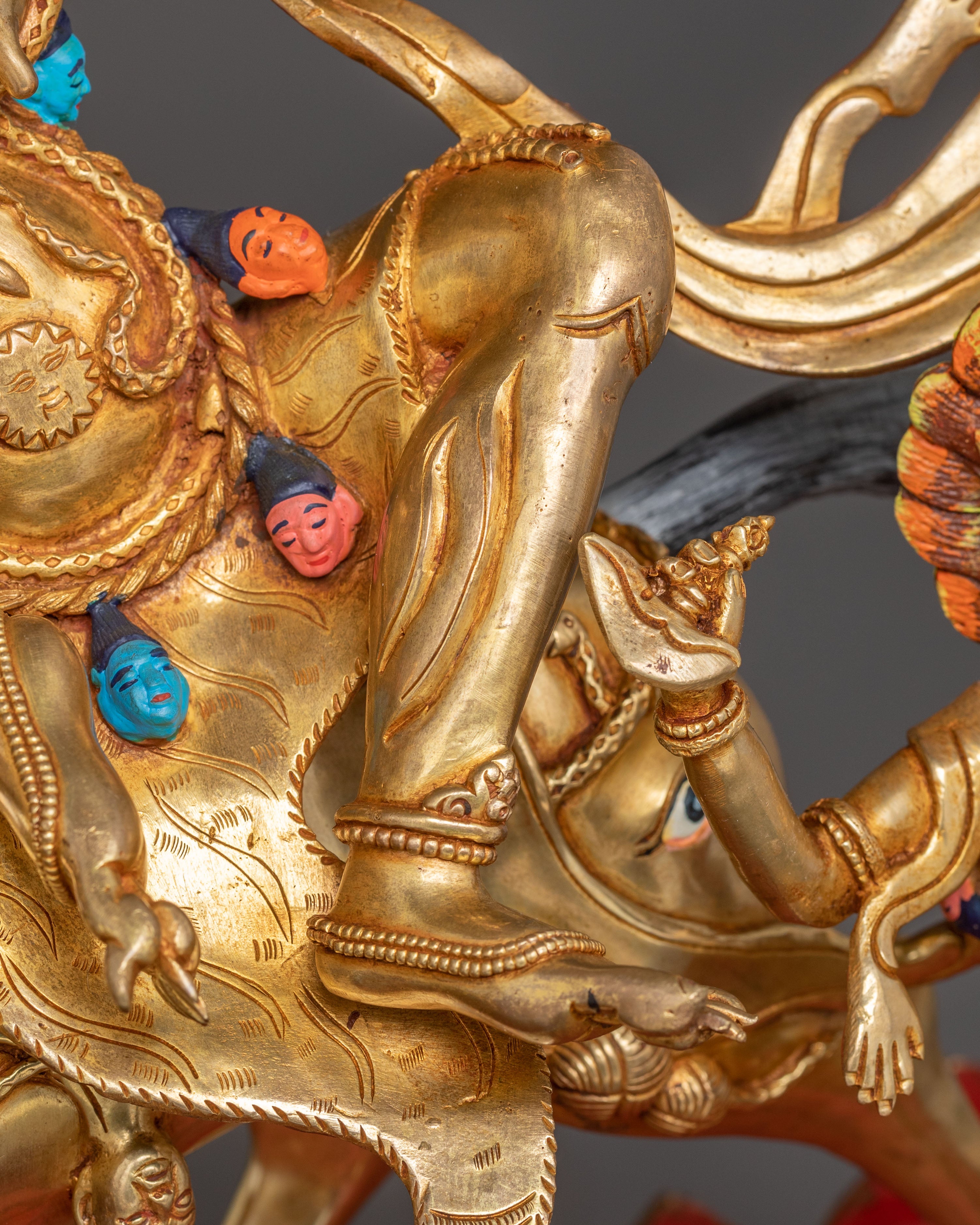 Handcrafted Palden Lhamo Golden Statue – Radiant Protector