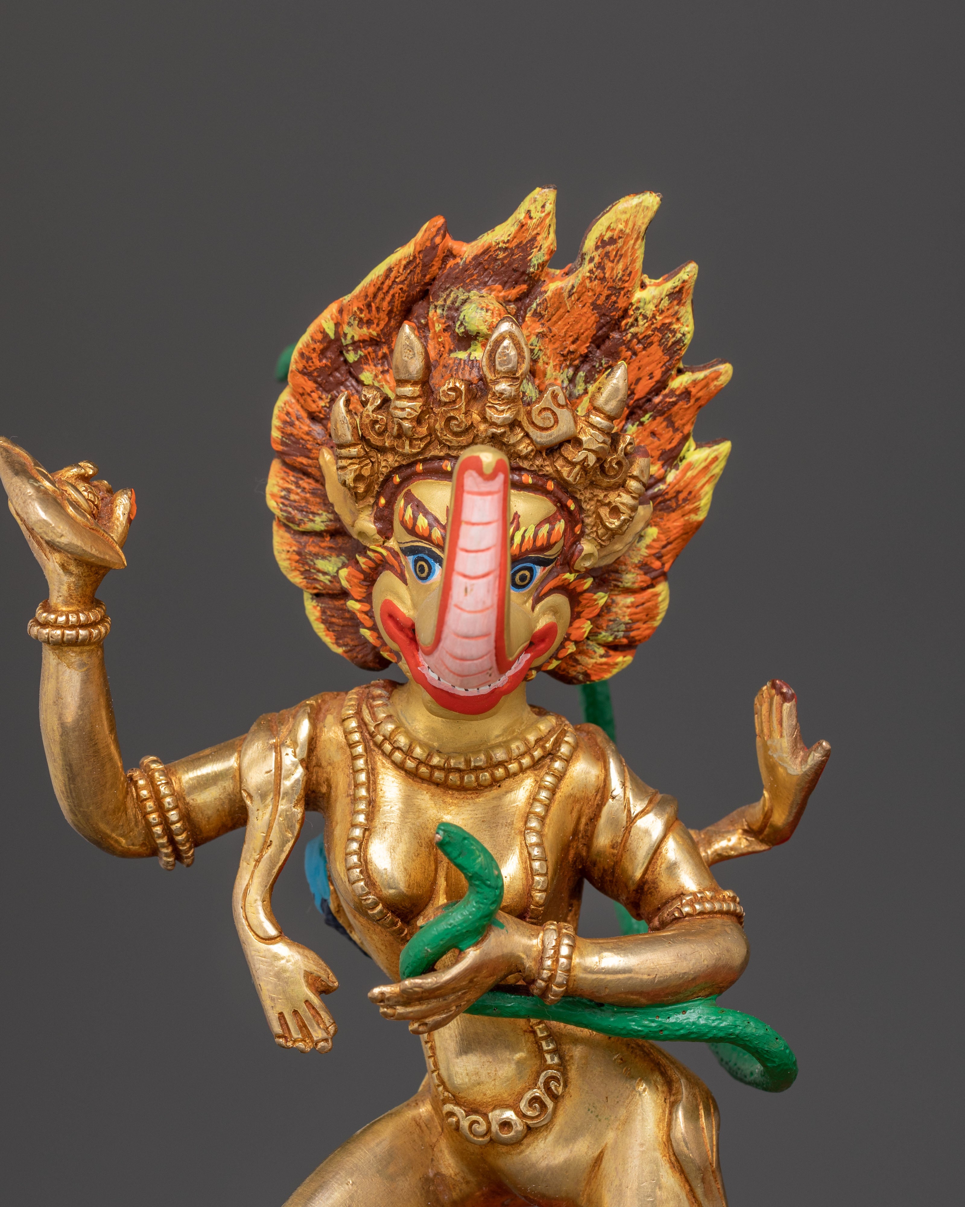 Handcrafted Palden Lhamo Golden Statue – Radiant Protector
