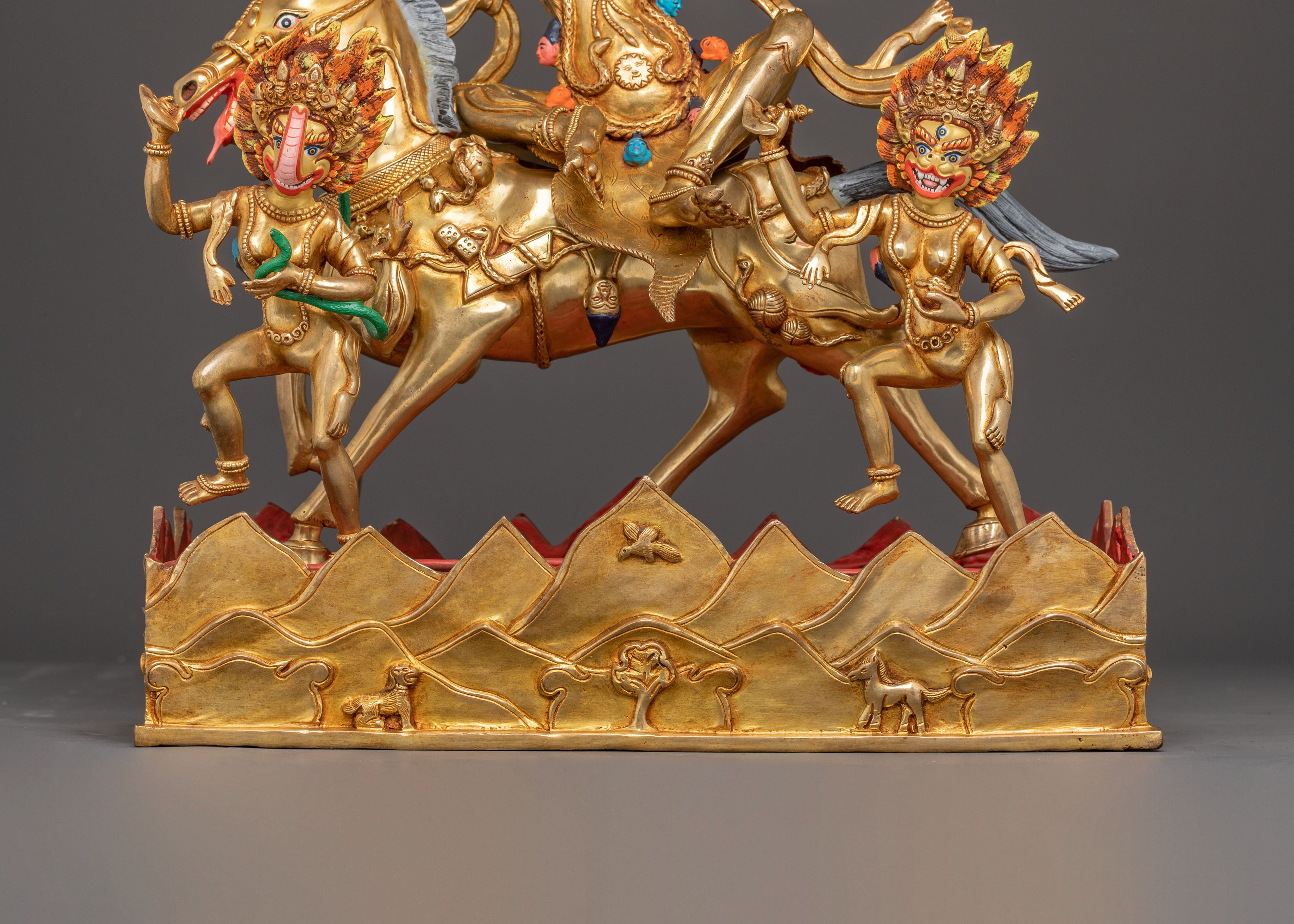 Handcrafted Palden Lhamo Golden Statue – Radiant Protector