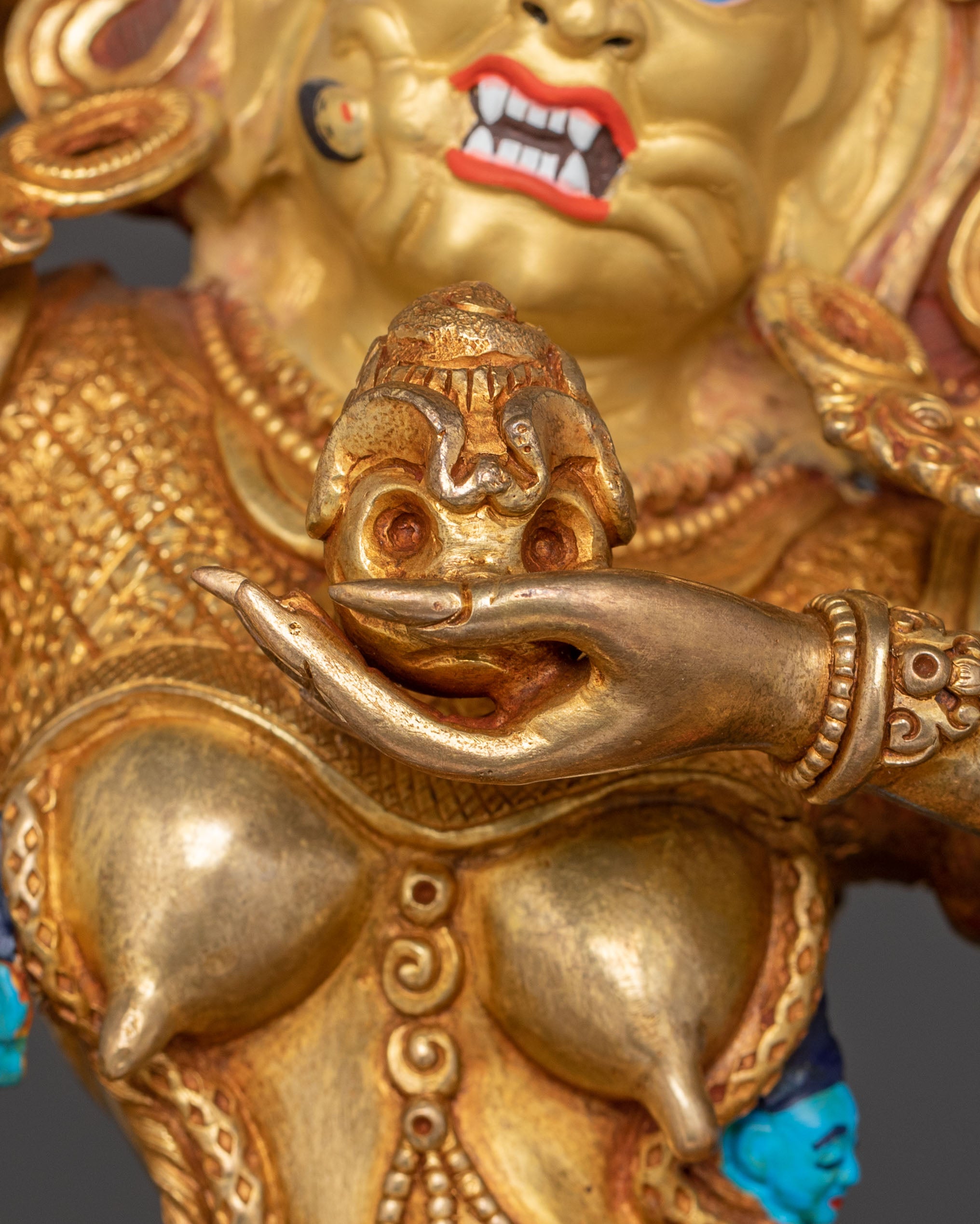 Handcrafted Palden Lhamo Golden Statue – Radiant Protector