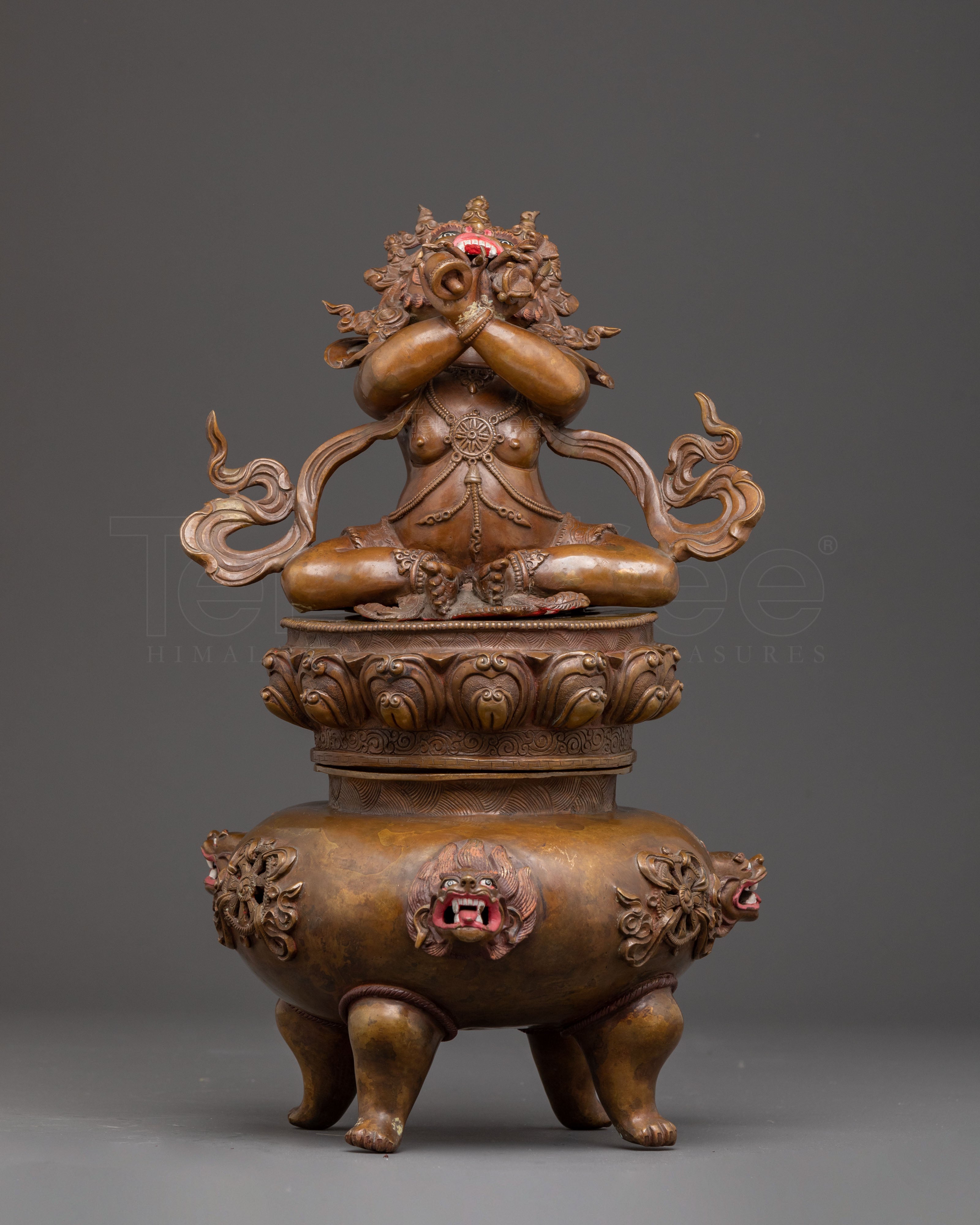 Handmade Vajradaka Oxidized Copper Statue – Antique Finish Masterpiece