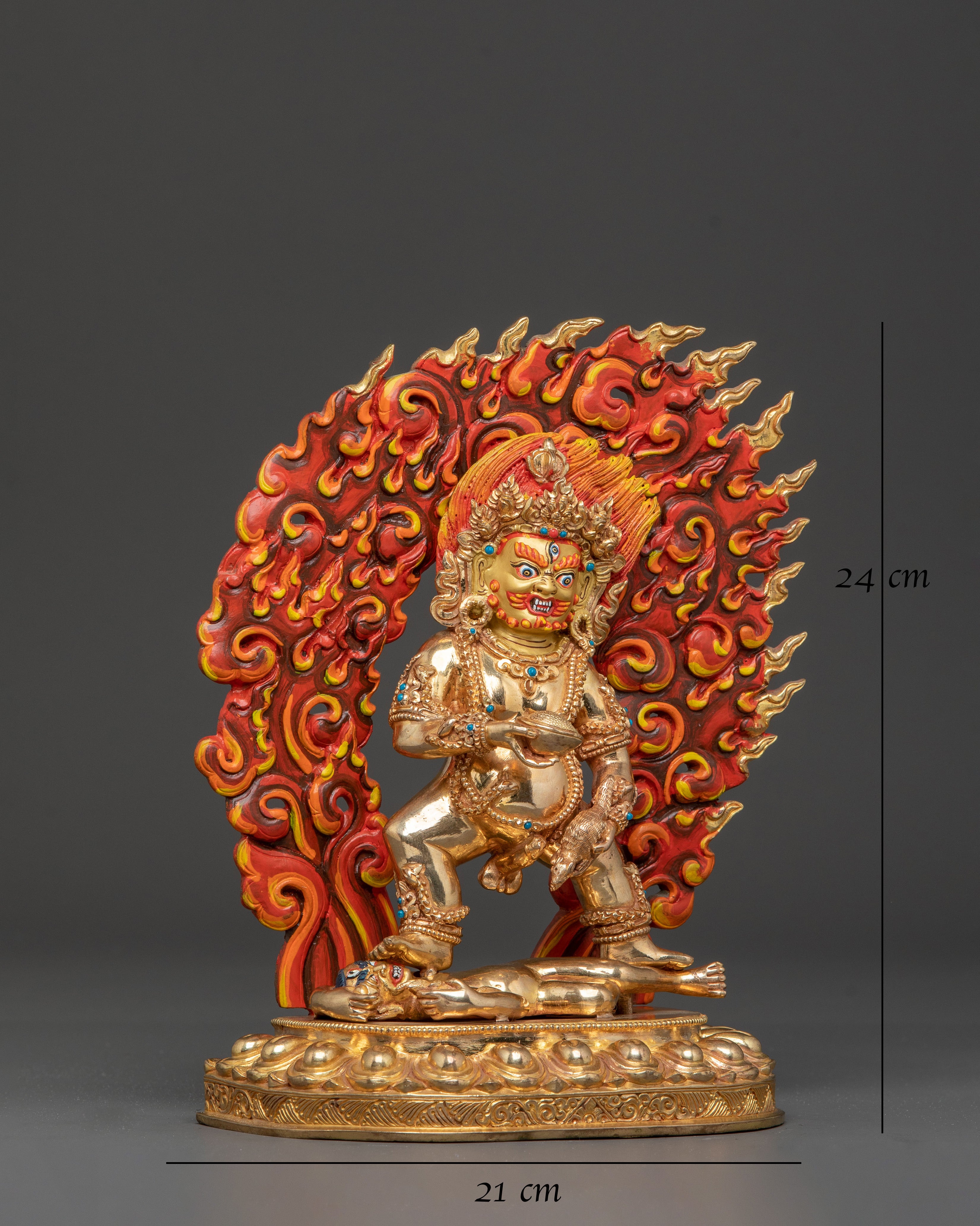 Handcrafted Black Dzambhala Statue of Wealth