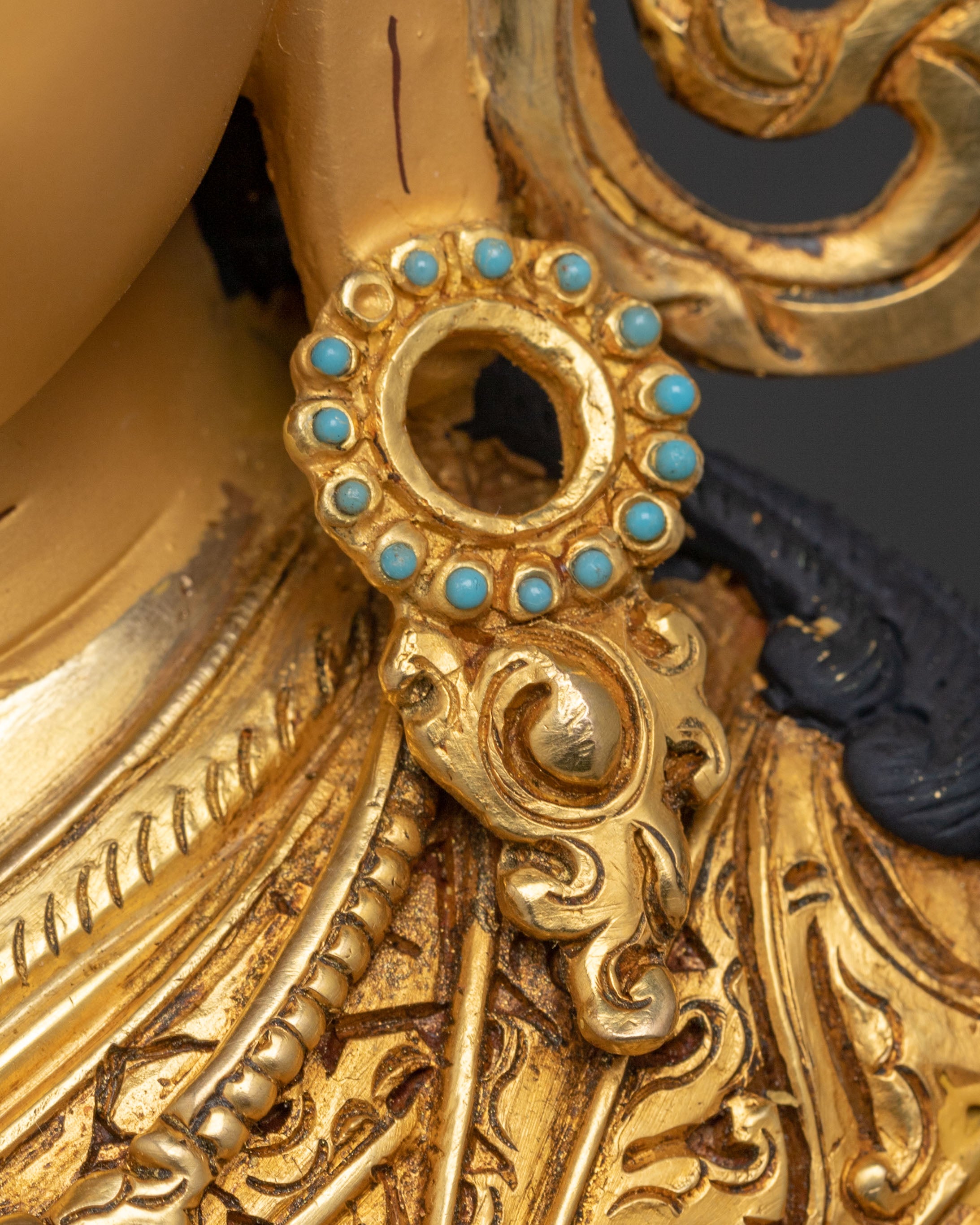 Majestic Guru Rinpoche with Yeshe Tsogyal and Mandarava Statue