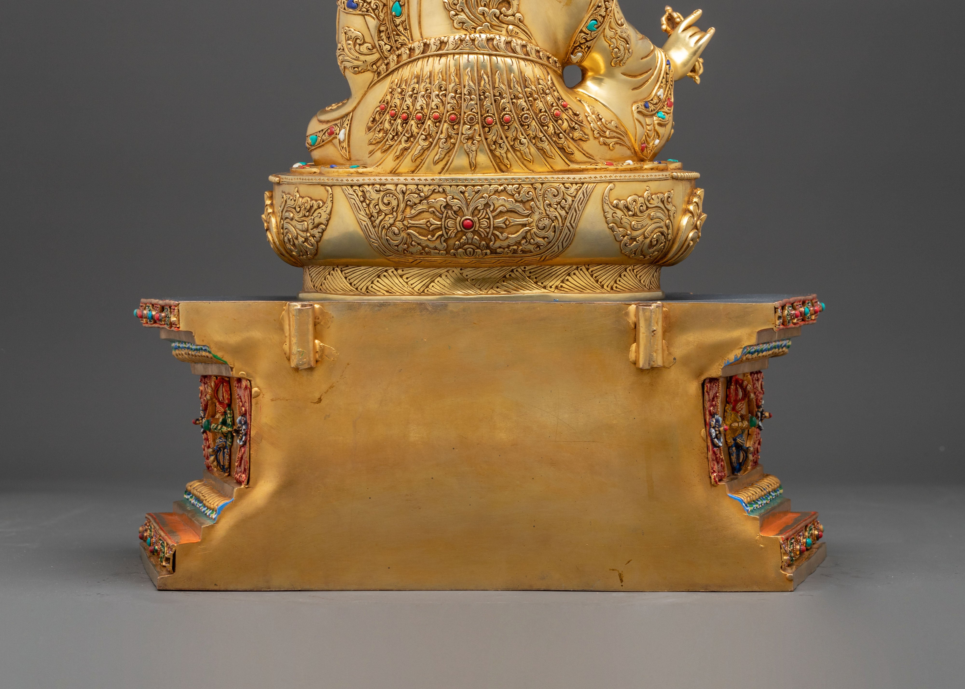Majestic Guru Rinpoche with Yeshe Tsogyal and Mandarava Statue