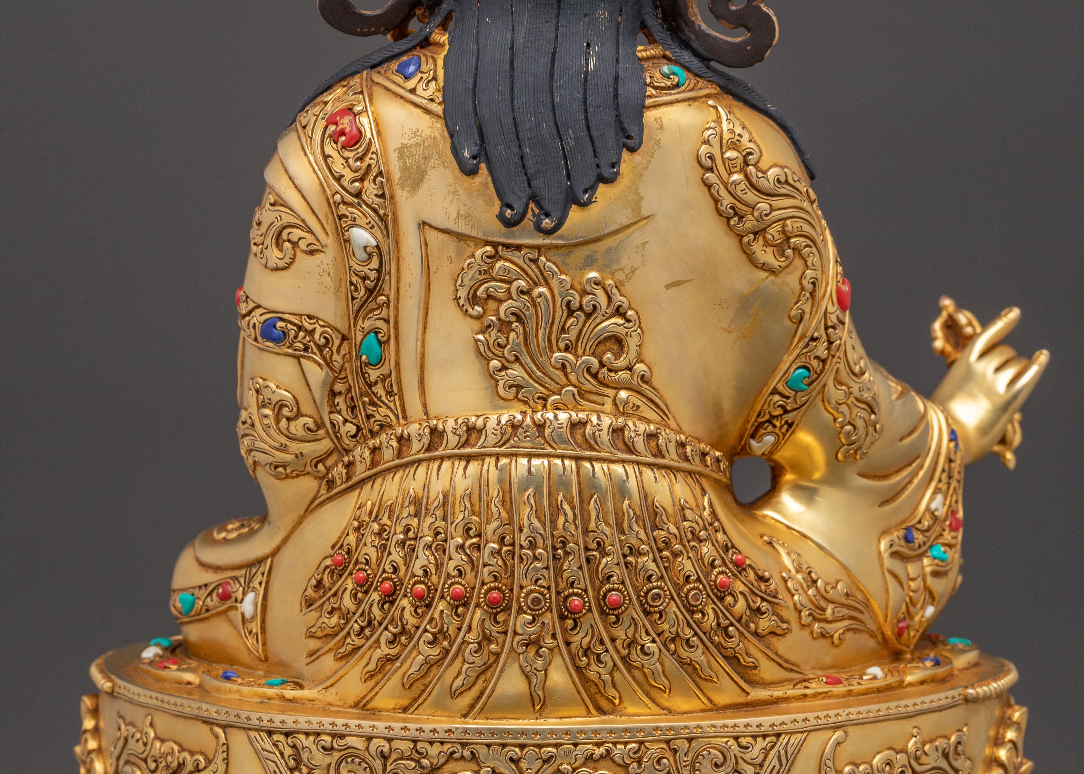 Majestic Guru Rinpoche with Yeshe Tsogyal and Mandarava Statue