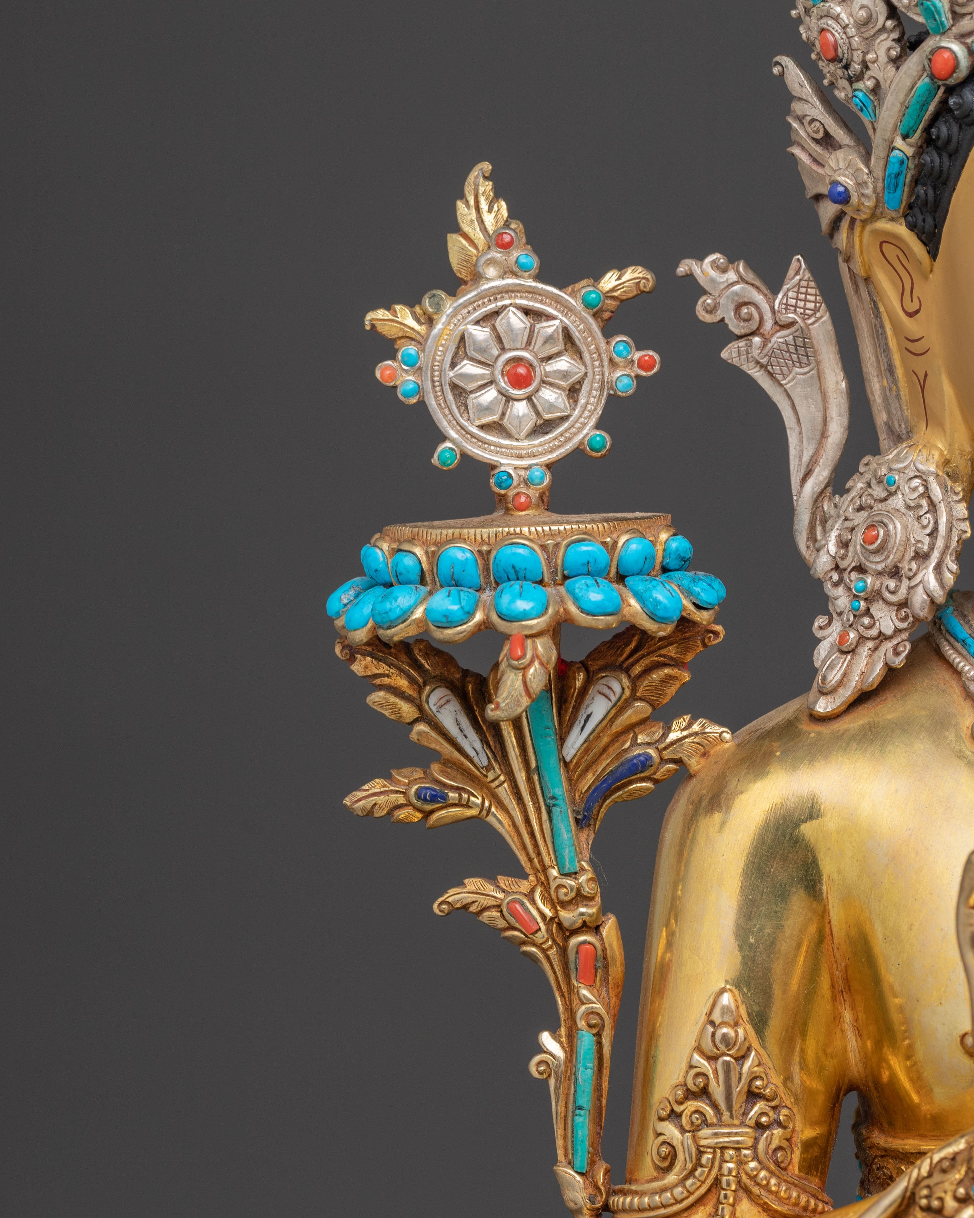 Handmade Maitreya Buddha Golden Statue – Radiant Nepalese Artistry