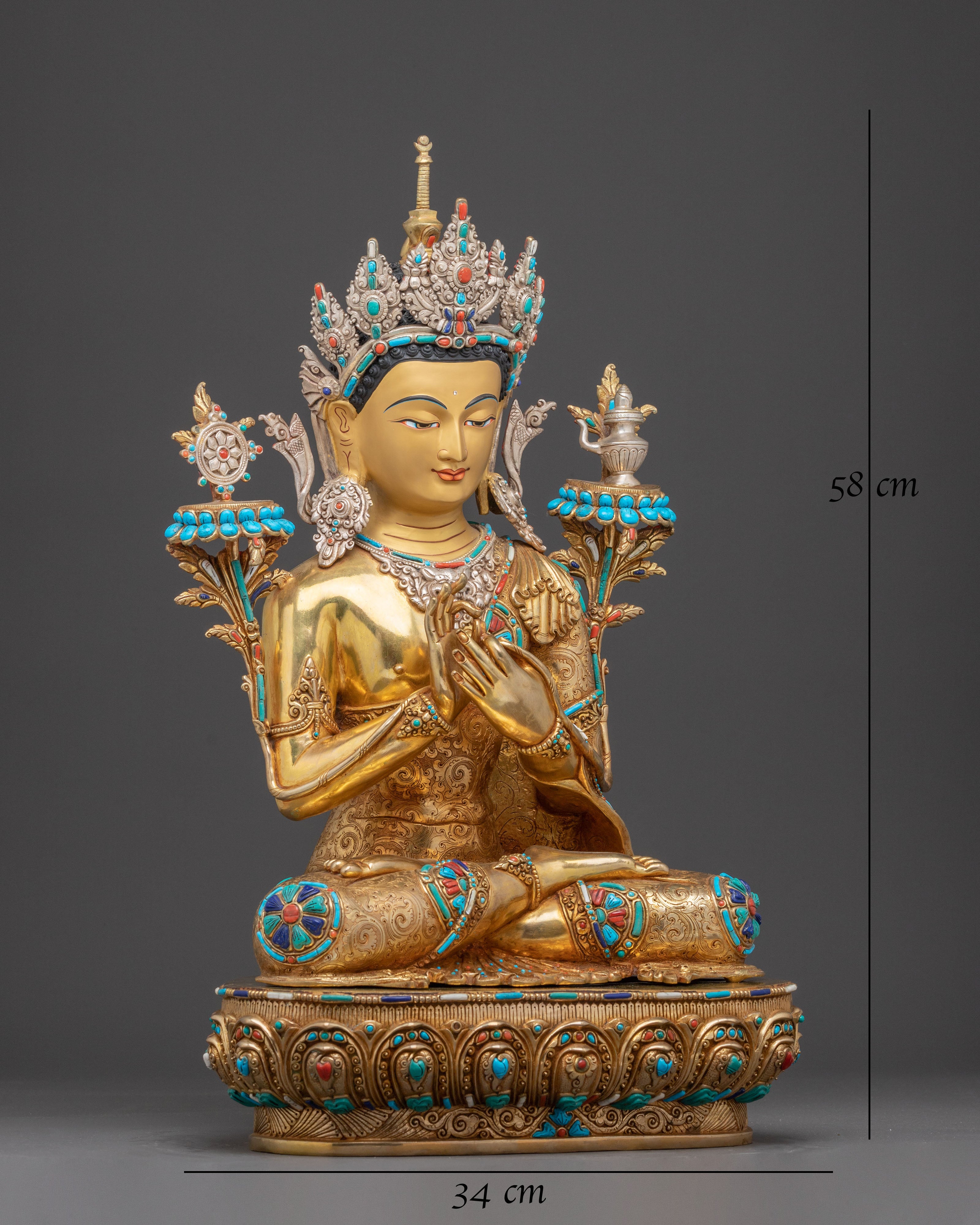 Handmade Maitreya Buddha Golden Statue – Radiant Nepalese Artistry