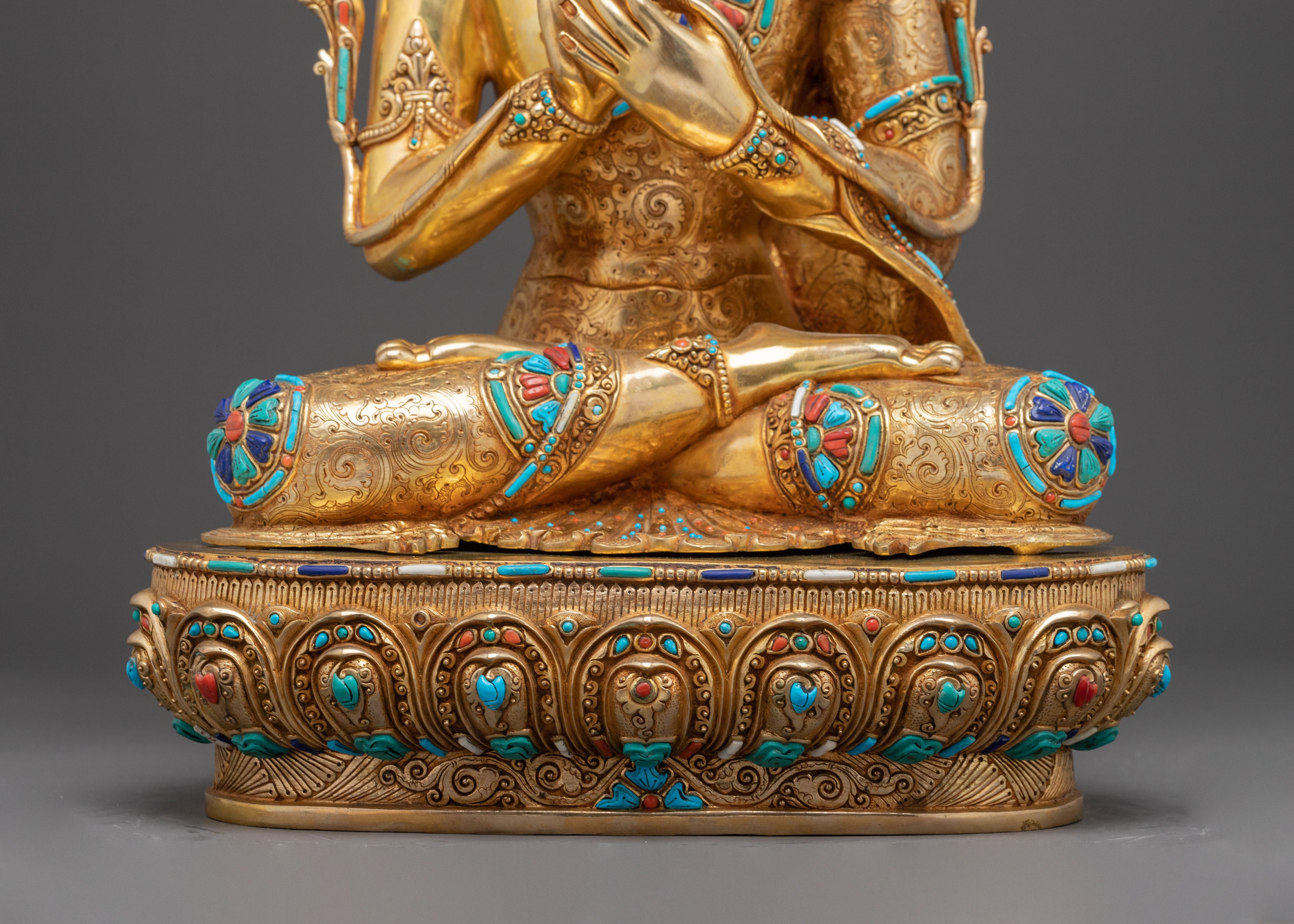 Handmade Maitreya Buddha Golden Statue – Radiant Nepalese Artistry
