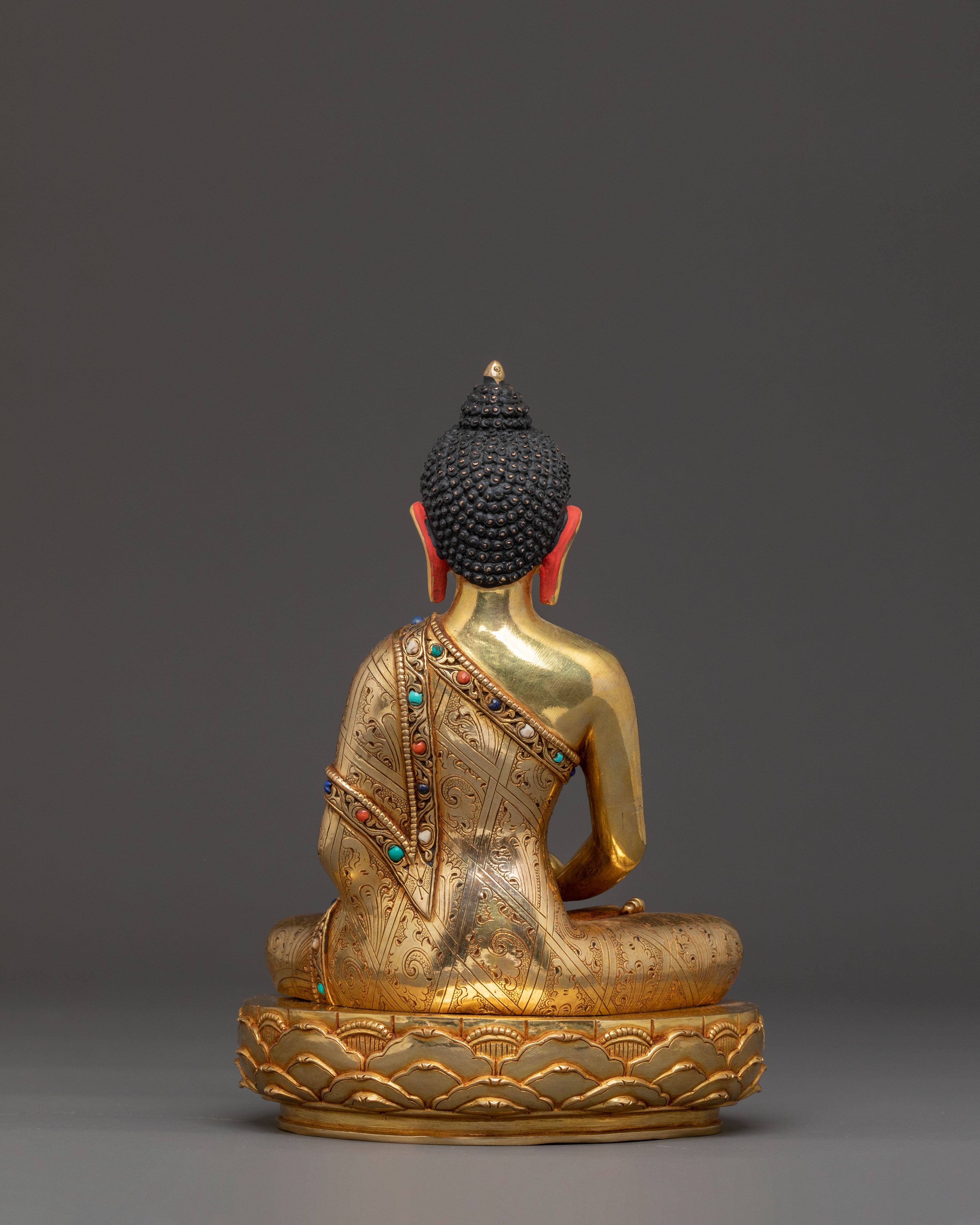 Pure Land Buddha Amitabha Golden Statue – Exquisite 24K Gilded Copper Art