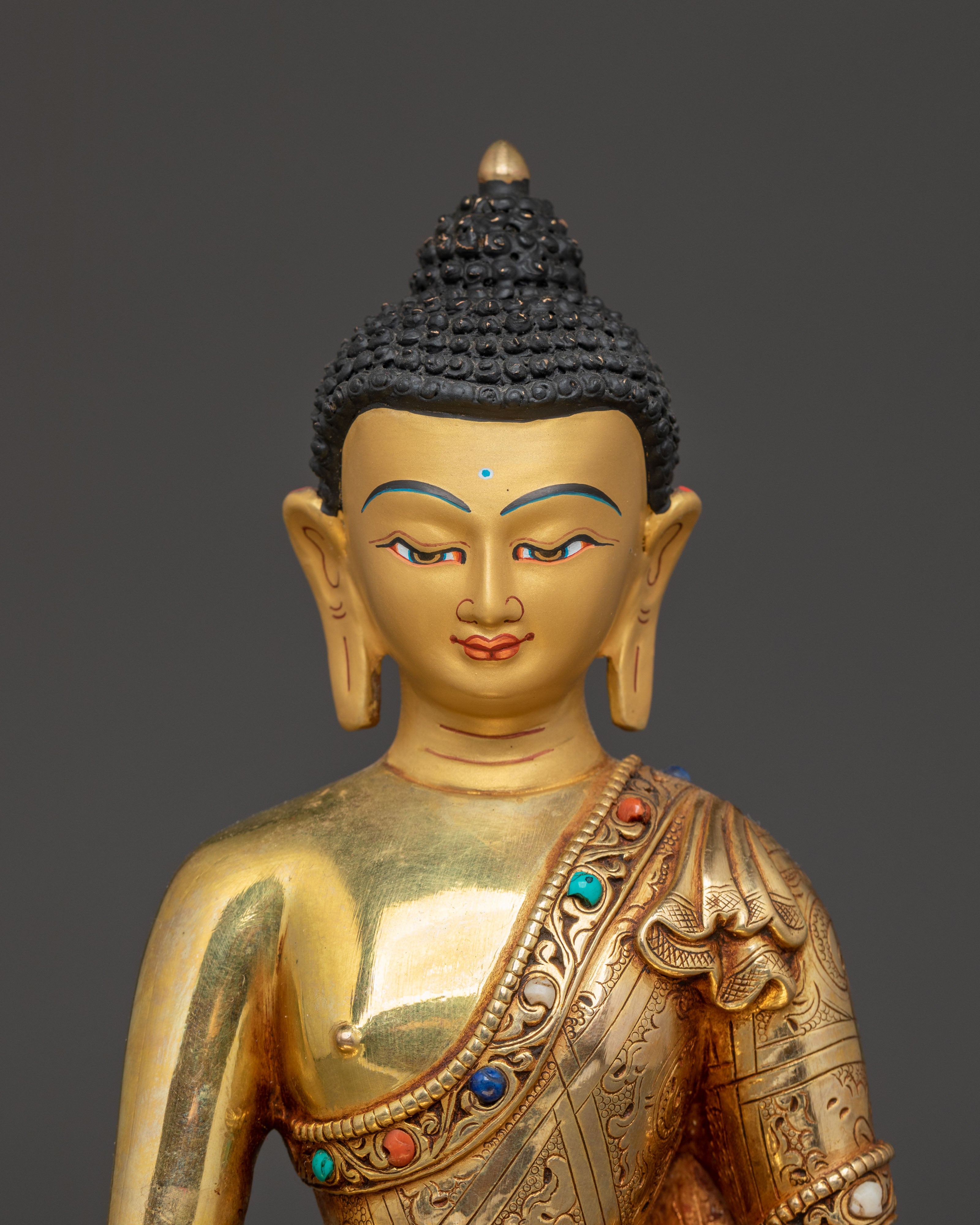 Pure Land Buddha Amitabha Golden Statue – Exquisite 24K Gilded Copper Art