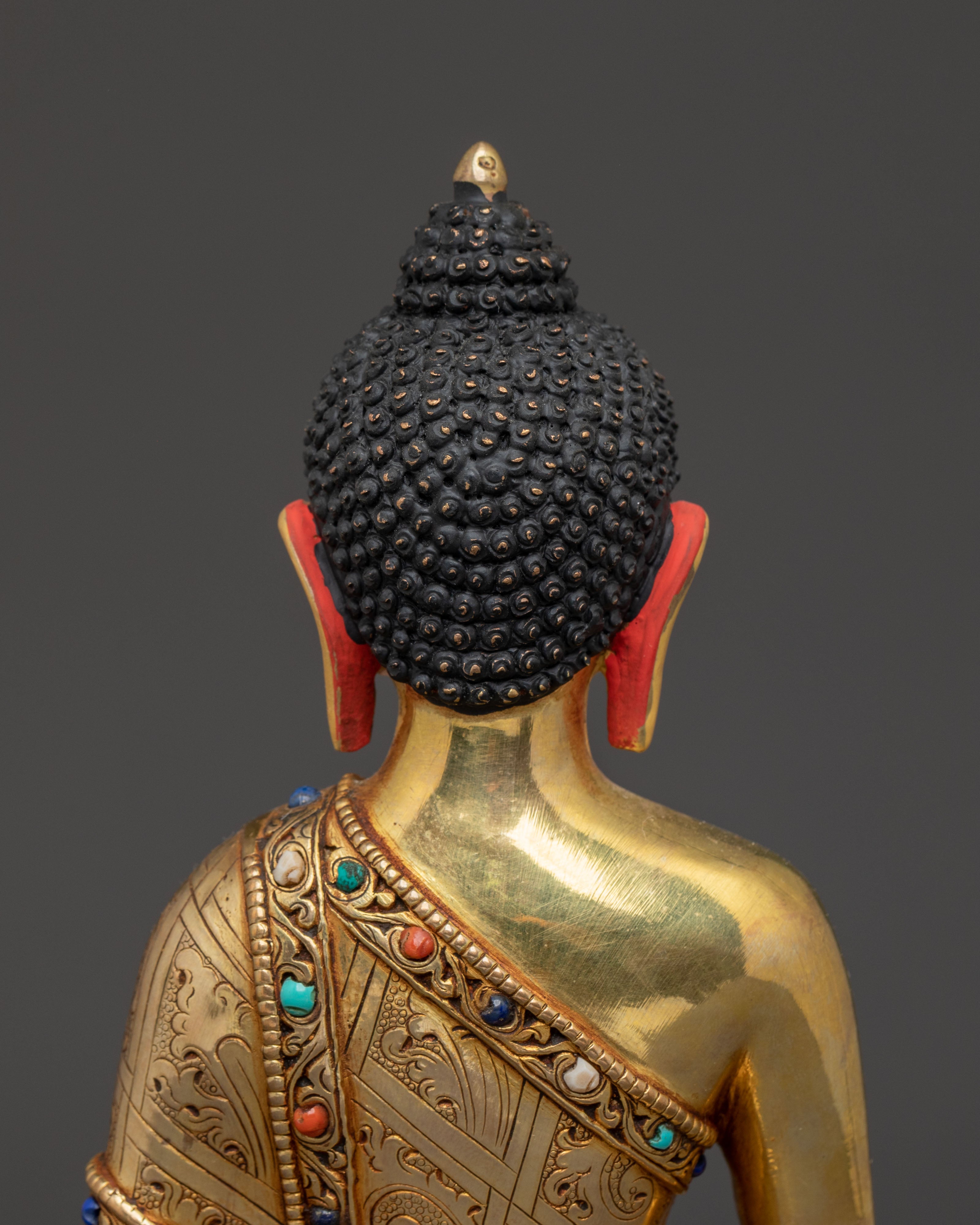 Pure Land Buddha Amitabha Golden Statue – Exquisite 24K Gilded Copper Art