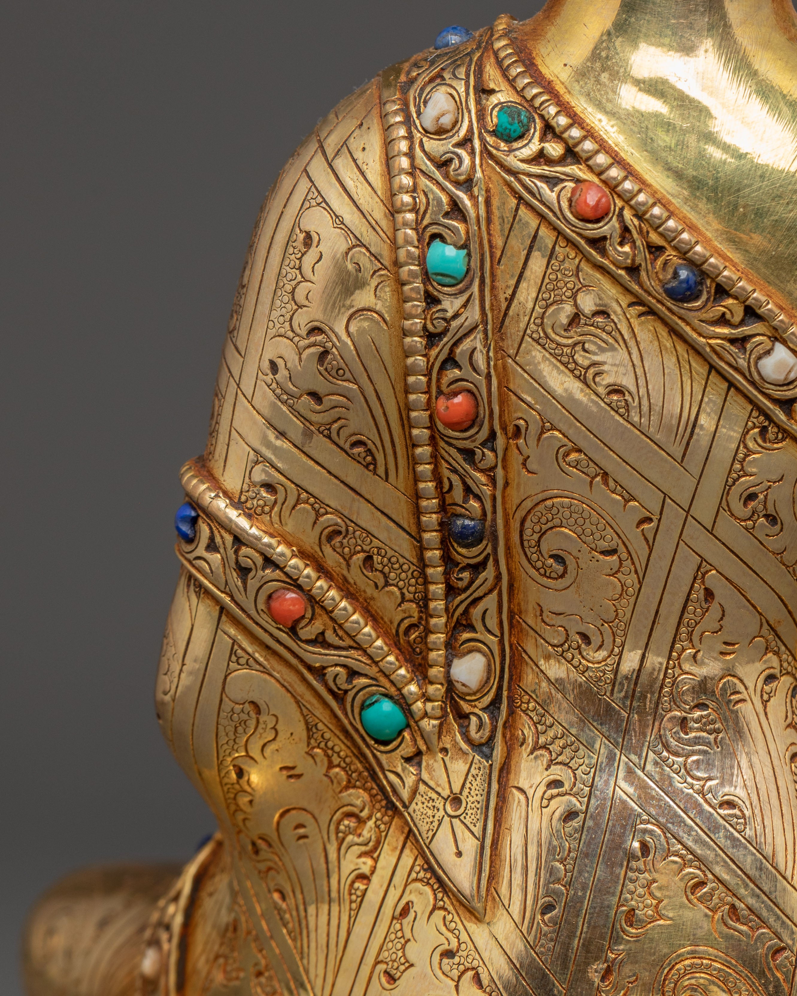 Pure Land Buddha Amitabha Golden Statue – Exquisite 24K Gilded Copper Art