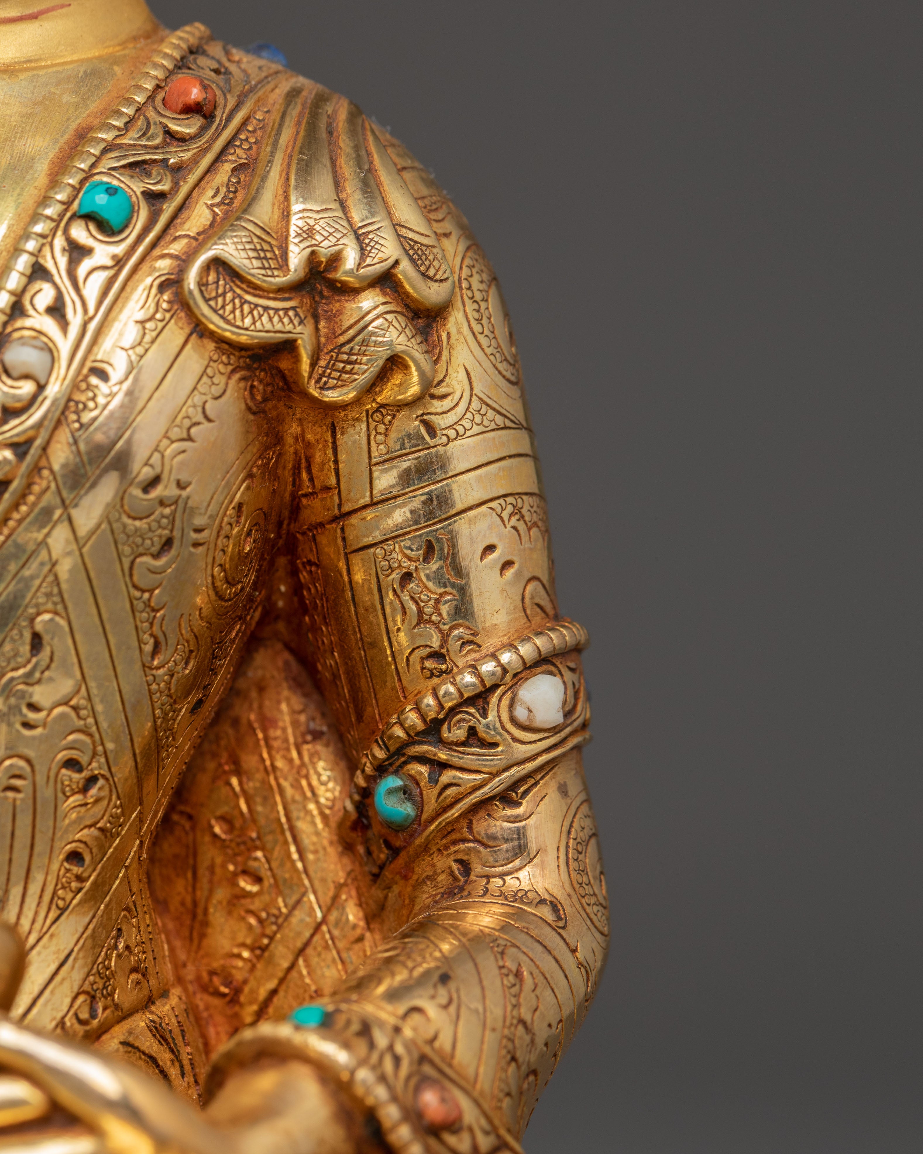 Pure Land Buddha Amitabha Golden Statue – Exquisite 24K Gilded Copper Art