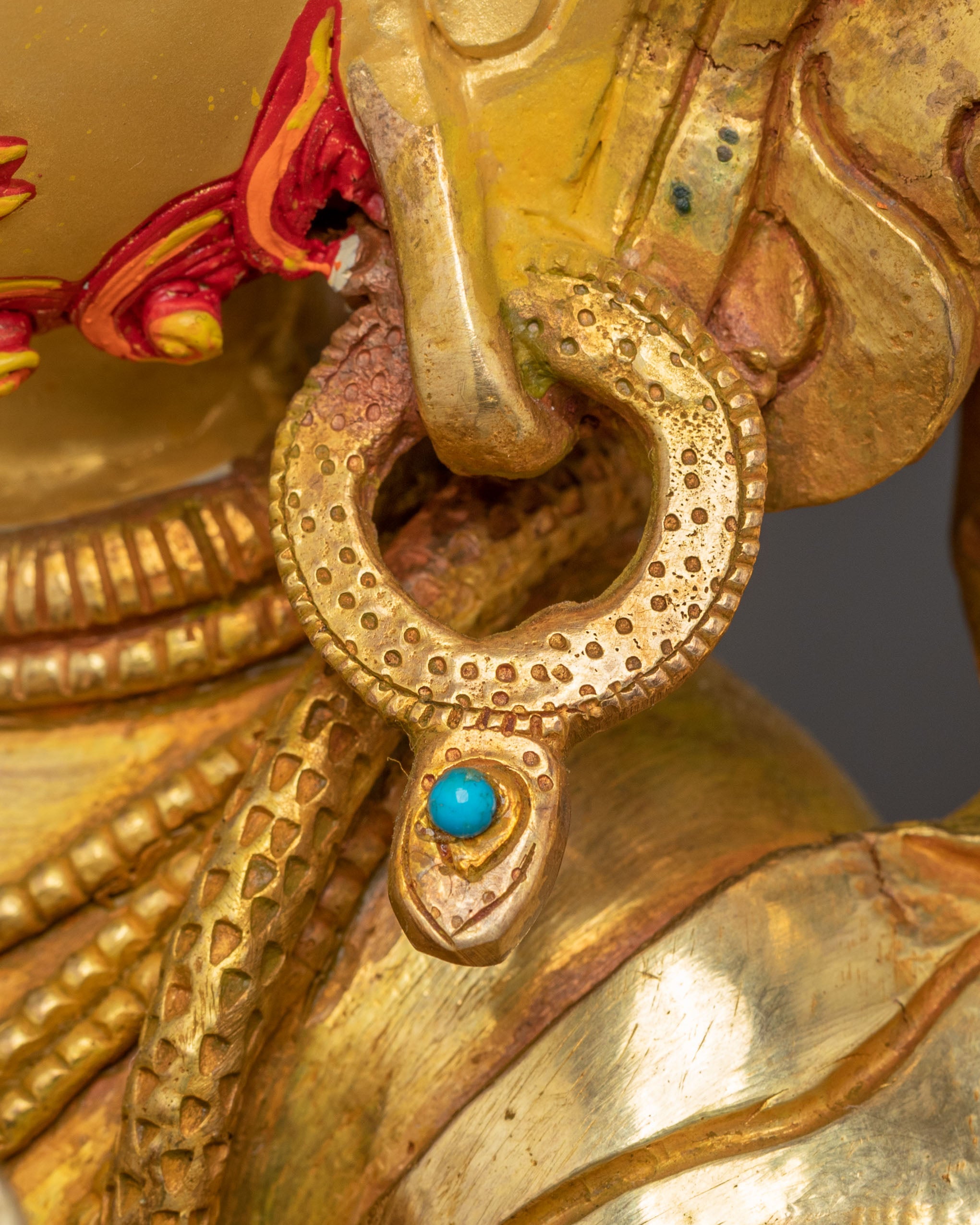 Vajrapani Bodhisattva Golden Statue – Fierce Protector