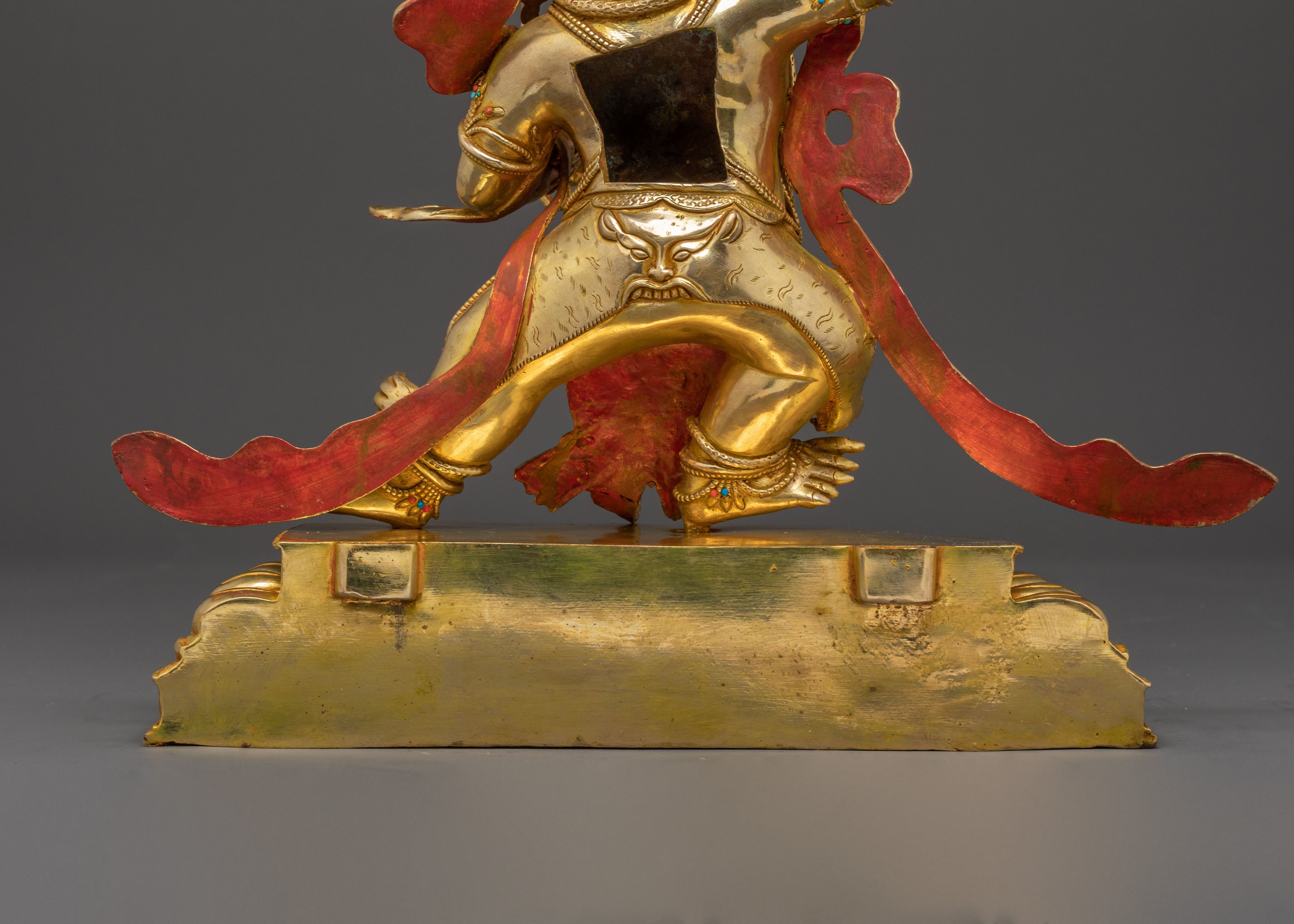 Vajrapani Bodhisattva Golden Statue – Fierce Protector