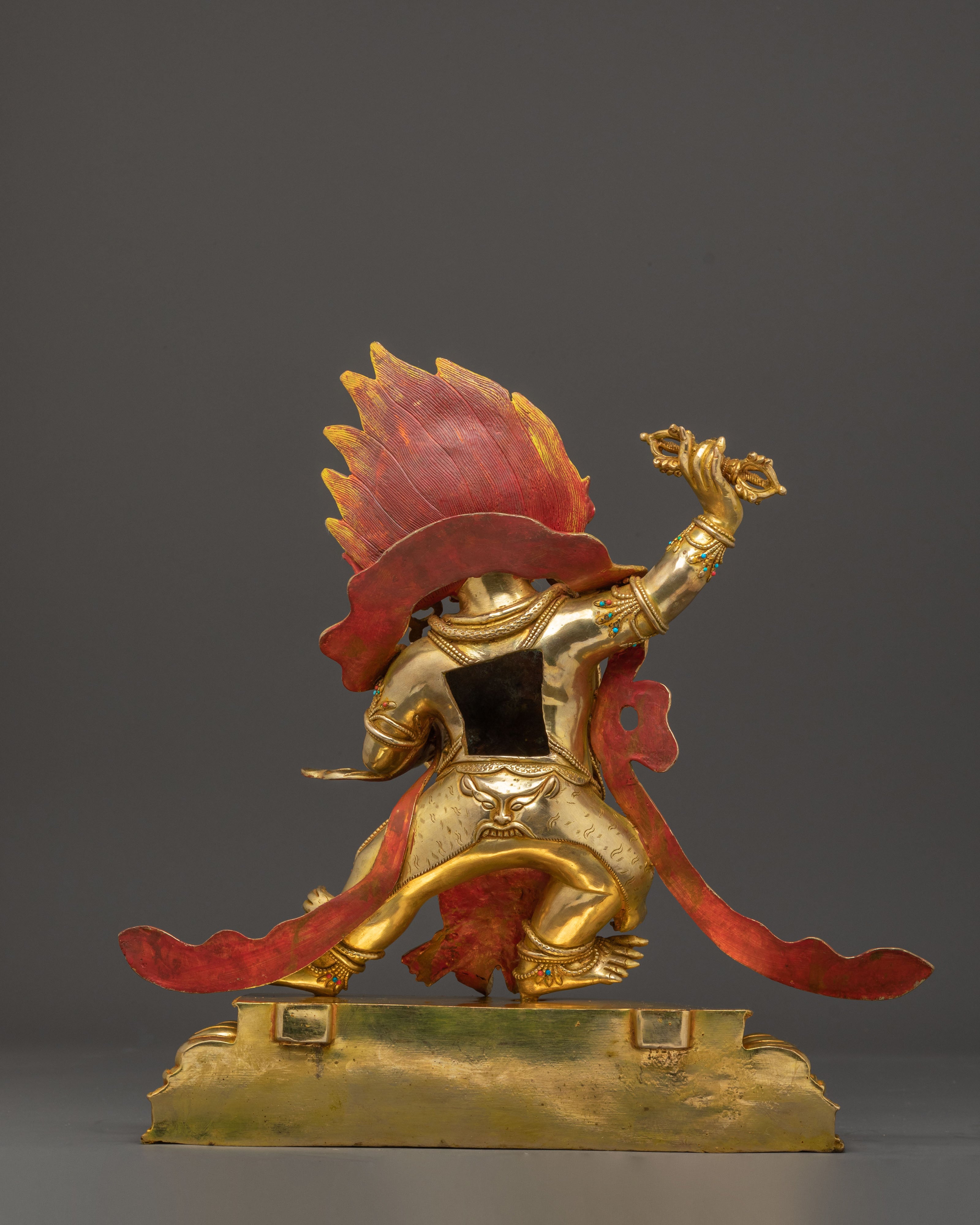 Vajrapani Bodhisattva Golden Statue – Fierce Protector