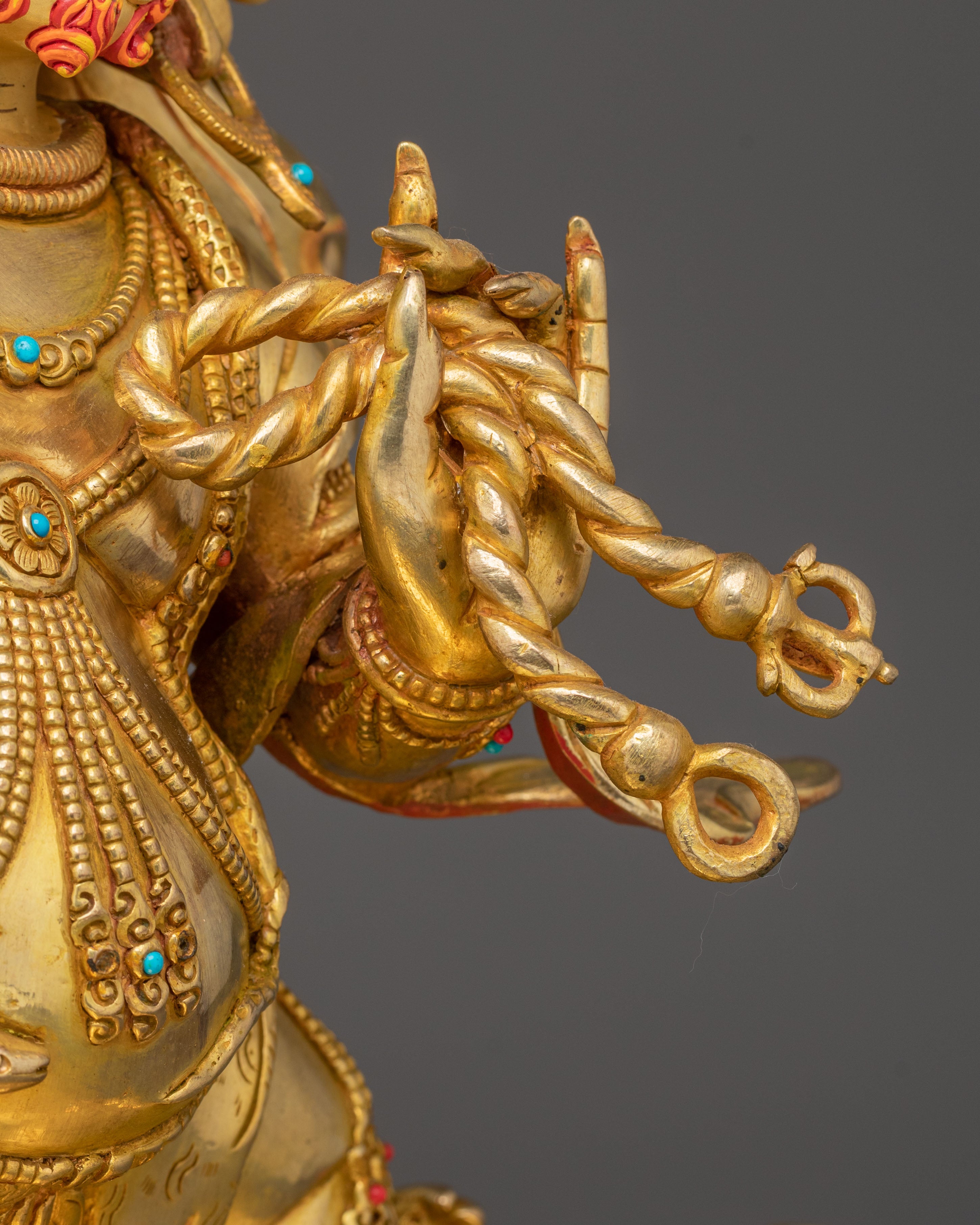 Vajrapani Bodhisattva Golden Statue – Fierce Protector