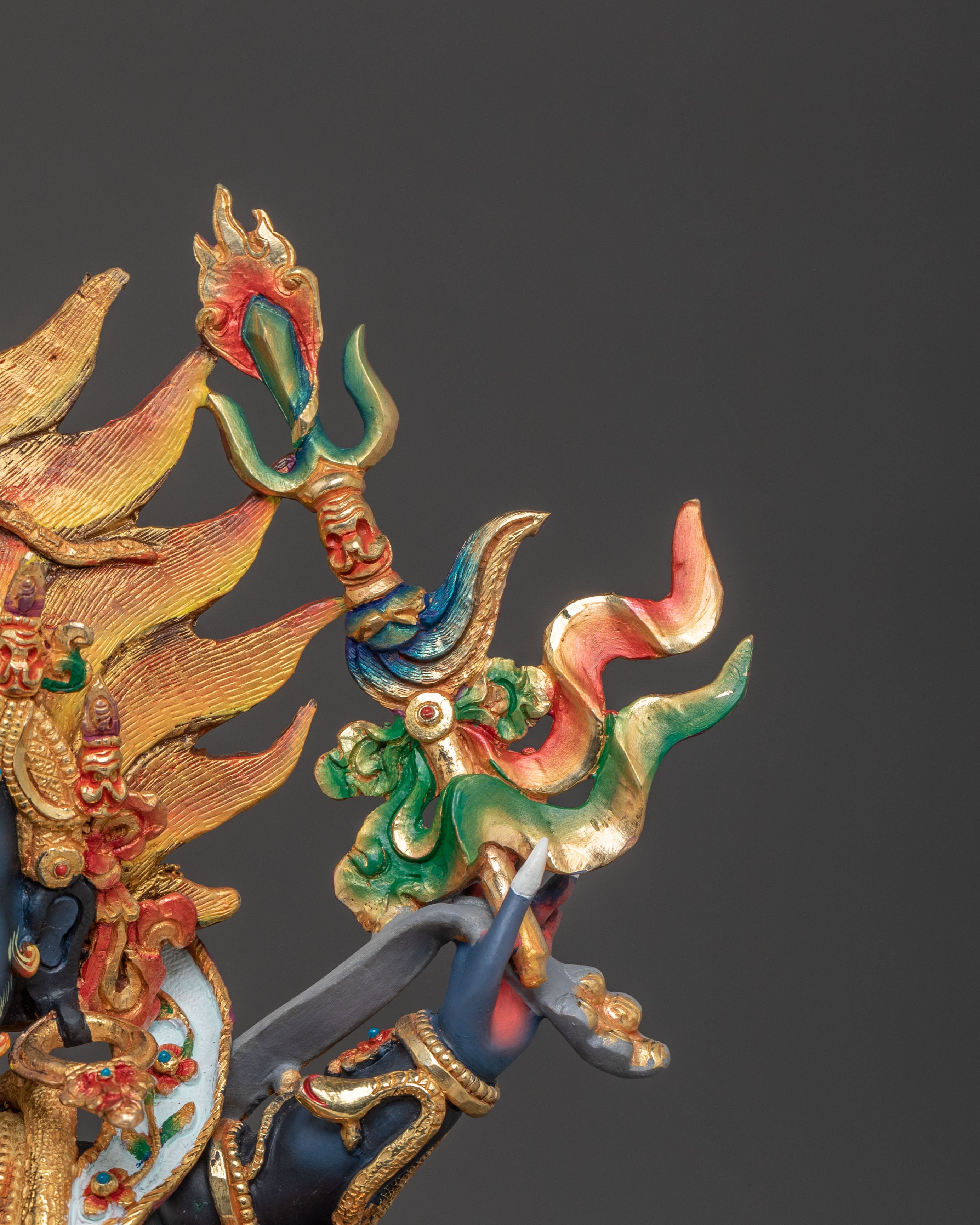 Tibetan Six Armed Mahakala Figurine | Sacred Spiritual Decor